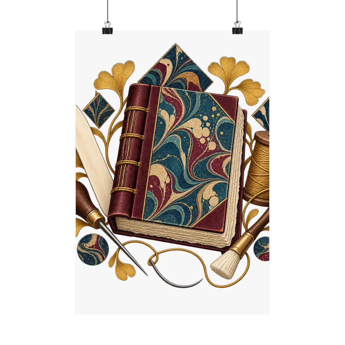 Traditional Marbled Bookbinding Workshop Poster