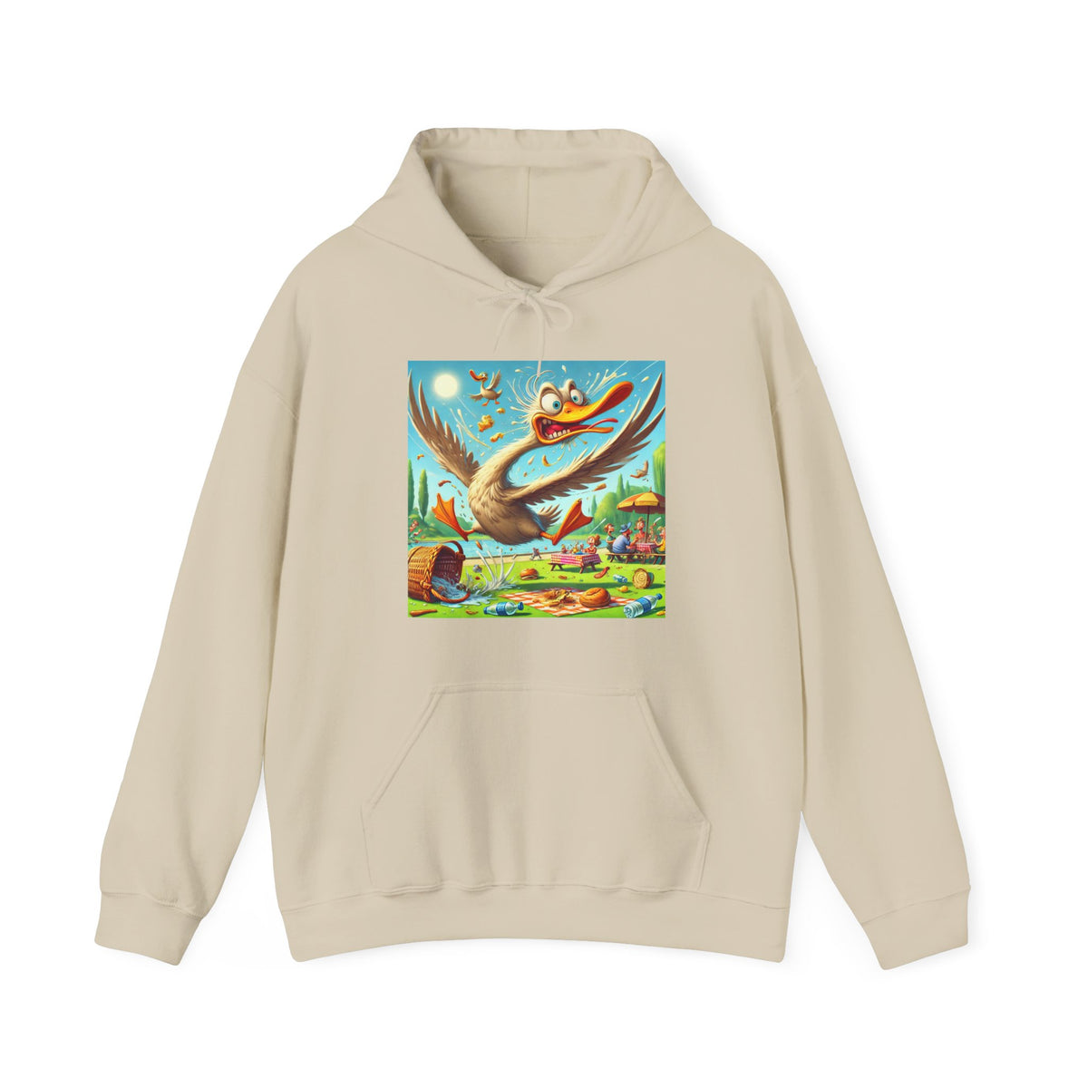 Chaotic Picnic Duck Funny Summer Adventure Hoodie