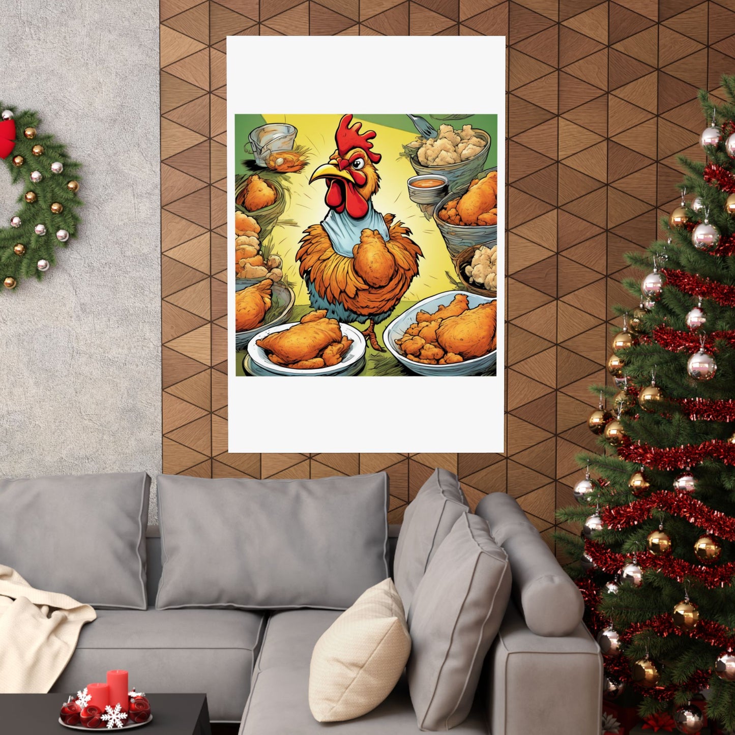 Funny Chicken Fried Food Comfort Food Art Poster