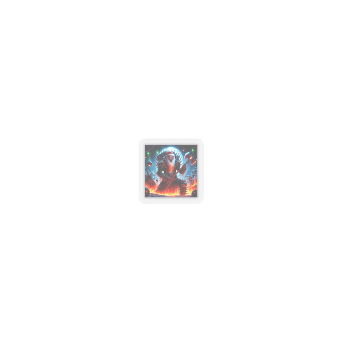 Heavy Metal Santa Holiday Concert Rock Sticker