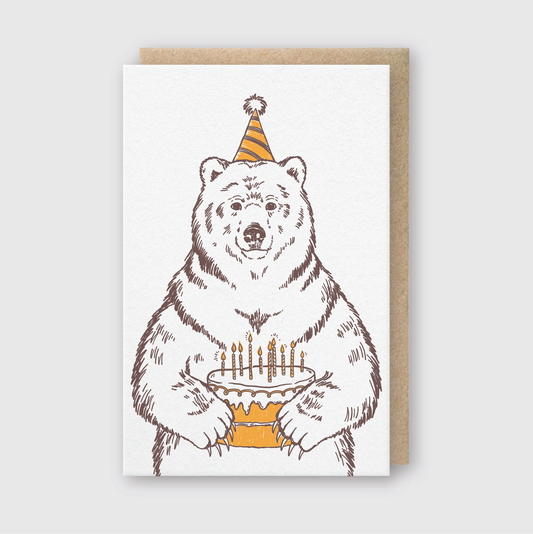 Grizzly Bear Birthday Greeting Card