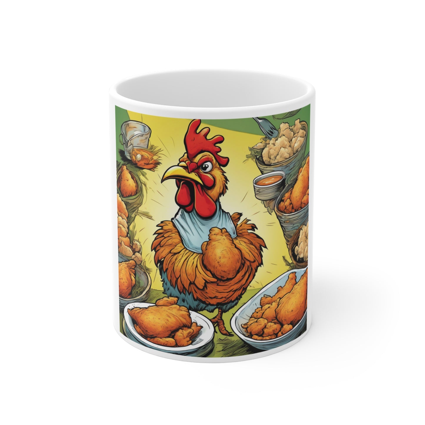 Funny Chicken Fried Food Comfort Food Art Coffee Mug