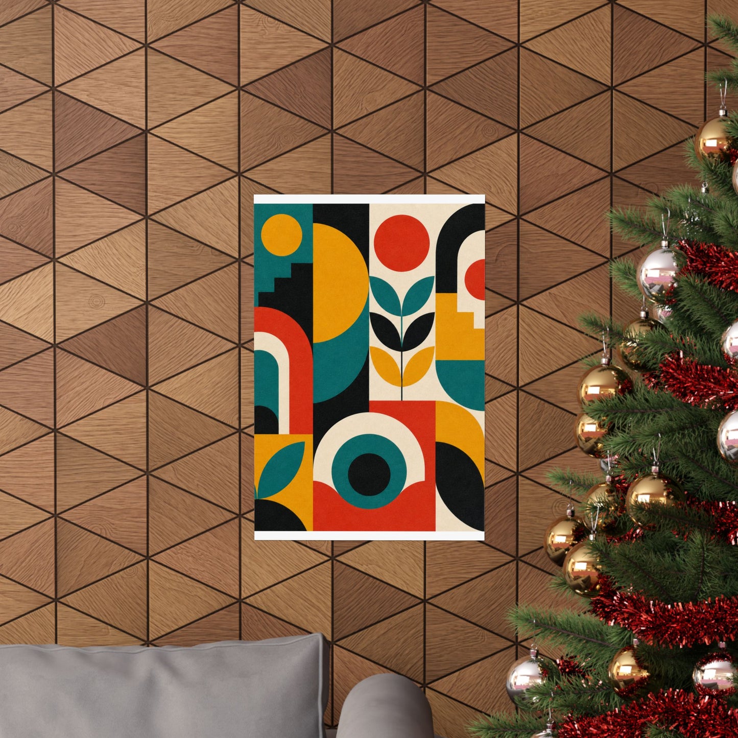 Mid Century Arches Botanical Geometric Abstract Poster