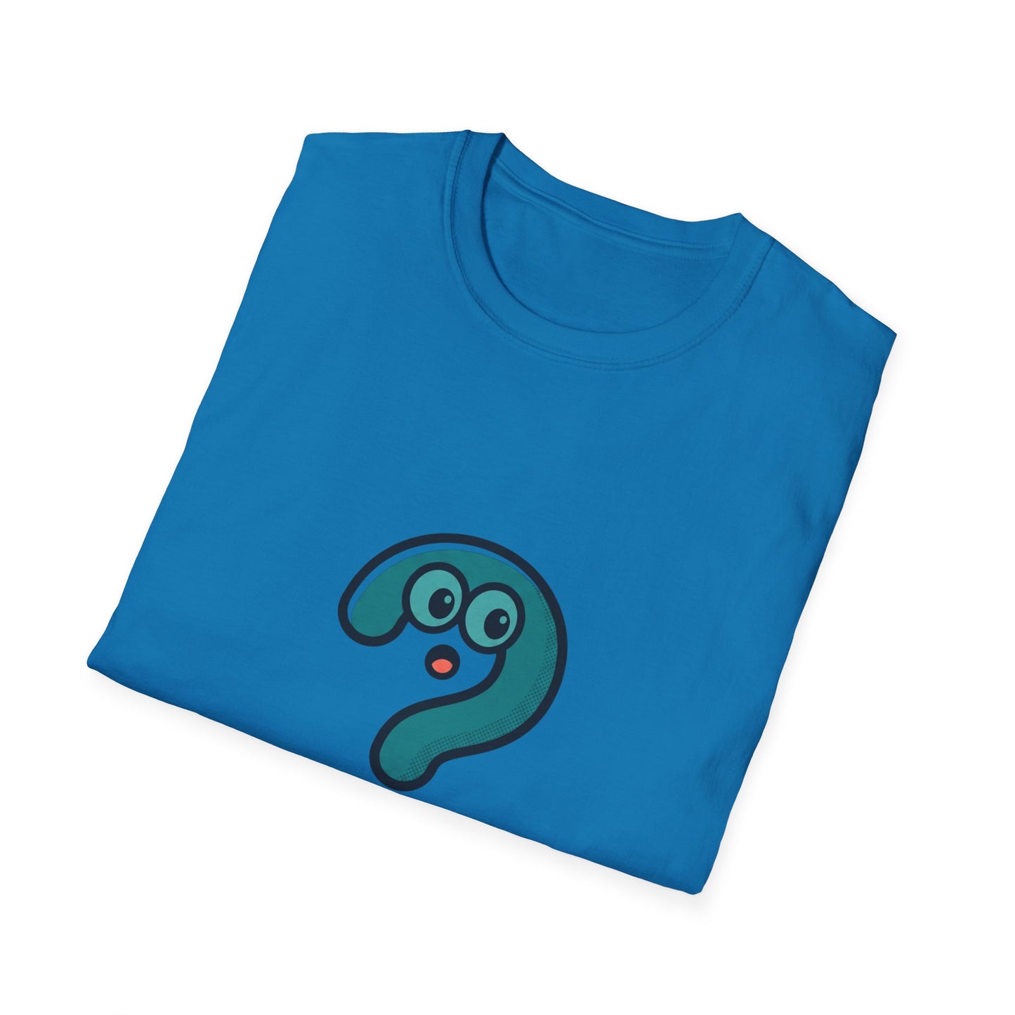 Confused Question Mark Character T-Shirt | Funny “Huh?” Cartoon Graphic Tee, Silly Expression Humor Shirt