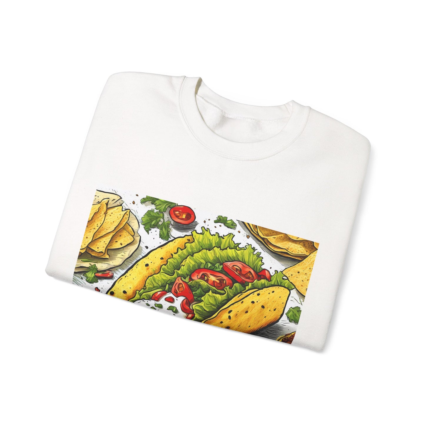 Bold Taco Illustration Foodie Gift Art Sweatshirt