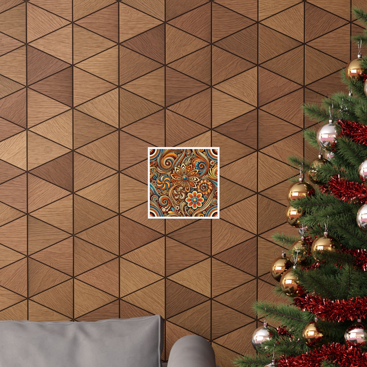 Ornate Abstract Floral Paisley Pattern Poster