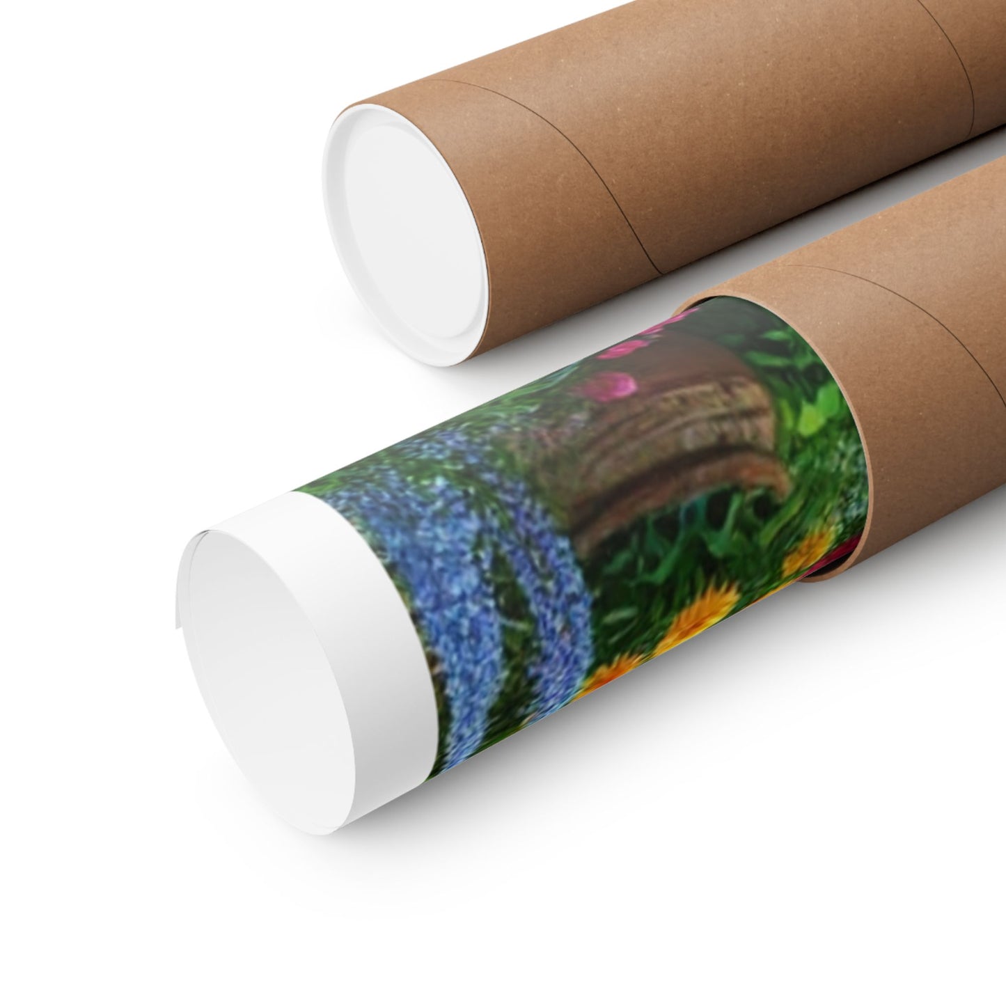 Sunlit Spring Flower Garden Bench Poster
