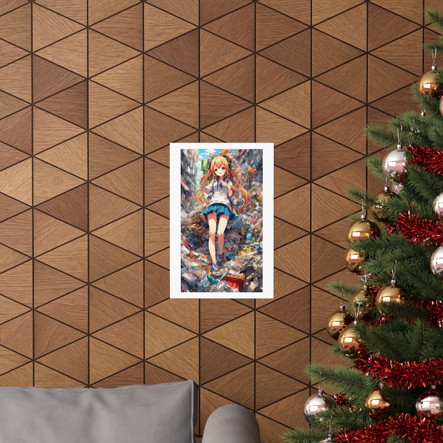 Recycling Rescue Anime Heroine Eco Street Art Poster