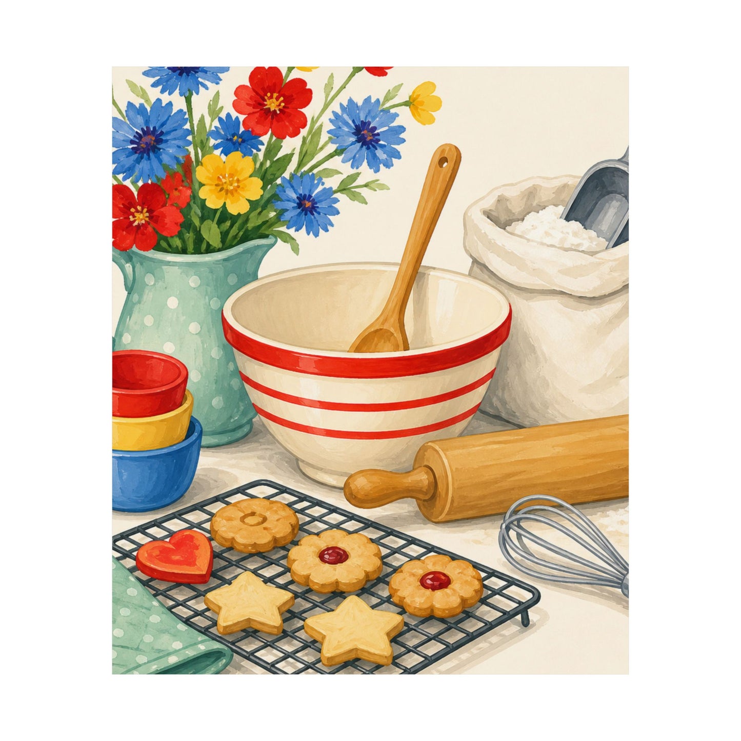 Cheerful Home Baking Hobby Poster