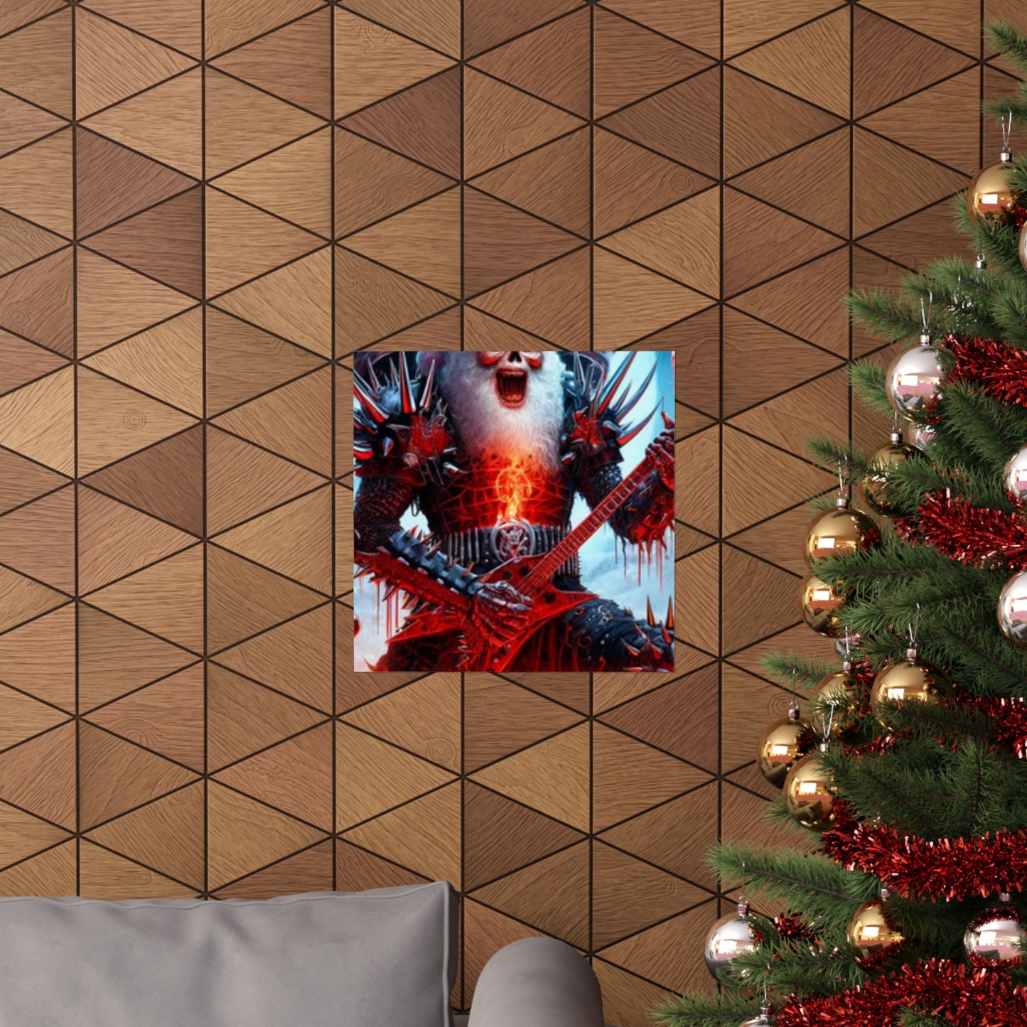 Heavy Metal Santa Holiday Concert Music Room Poster