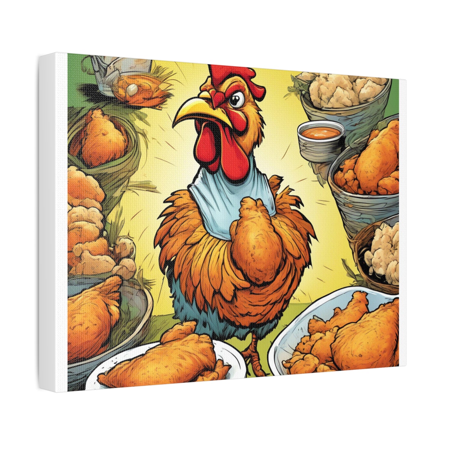 Funny Chicken Fried Food Comfort Food Art Canvas