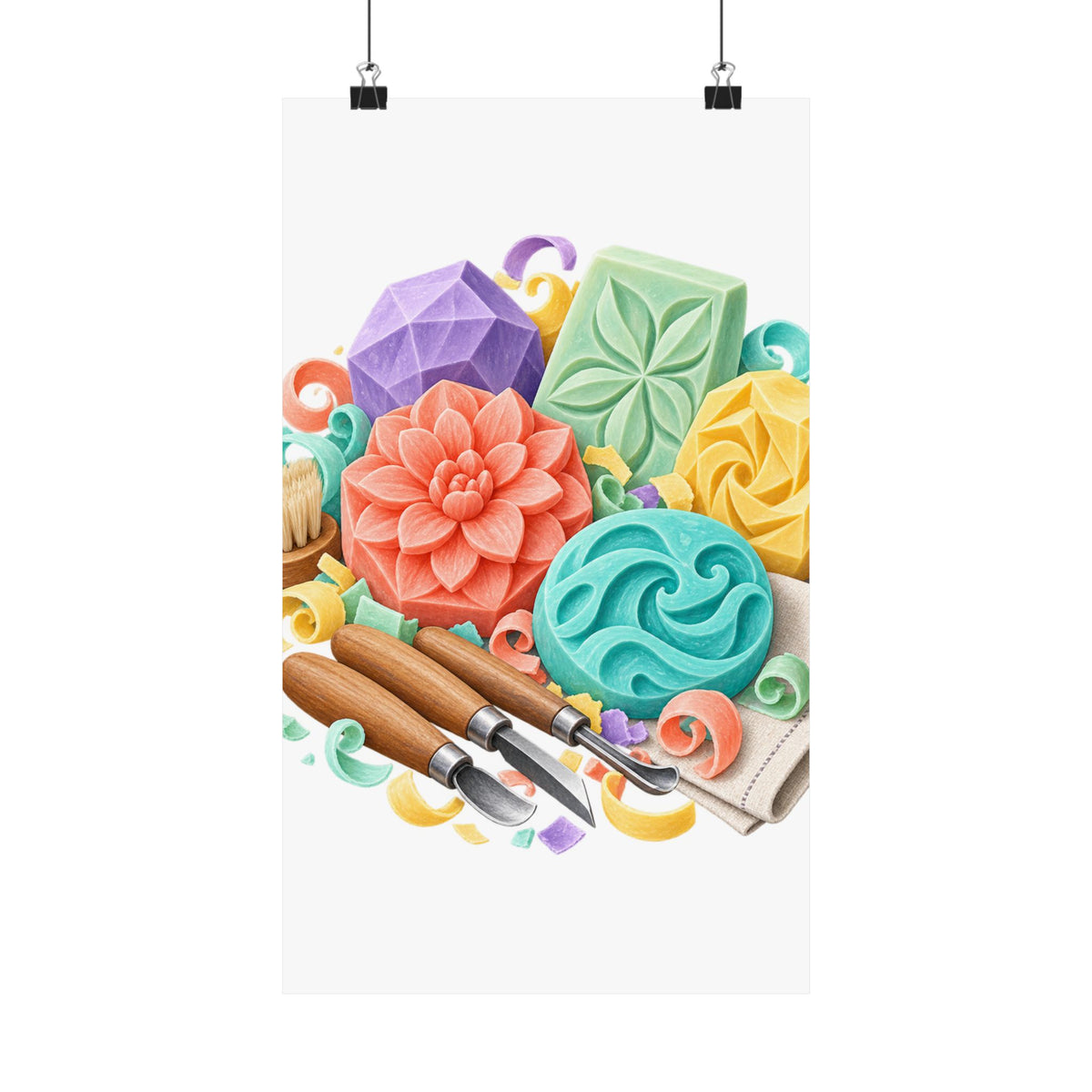 Colorful Soap Carving Workshop Poster