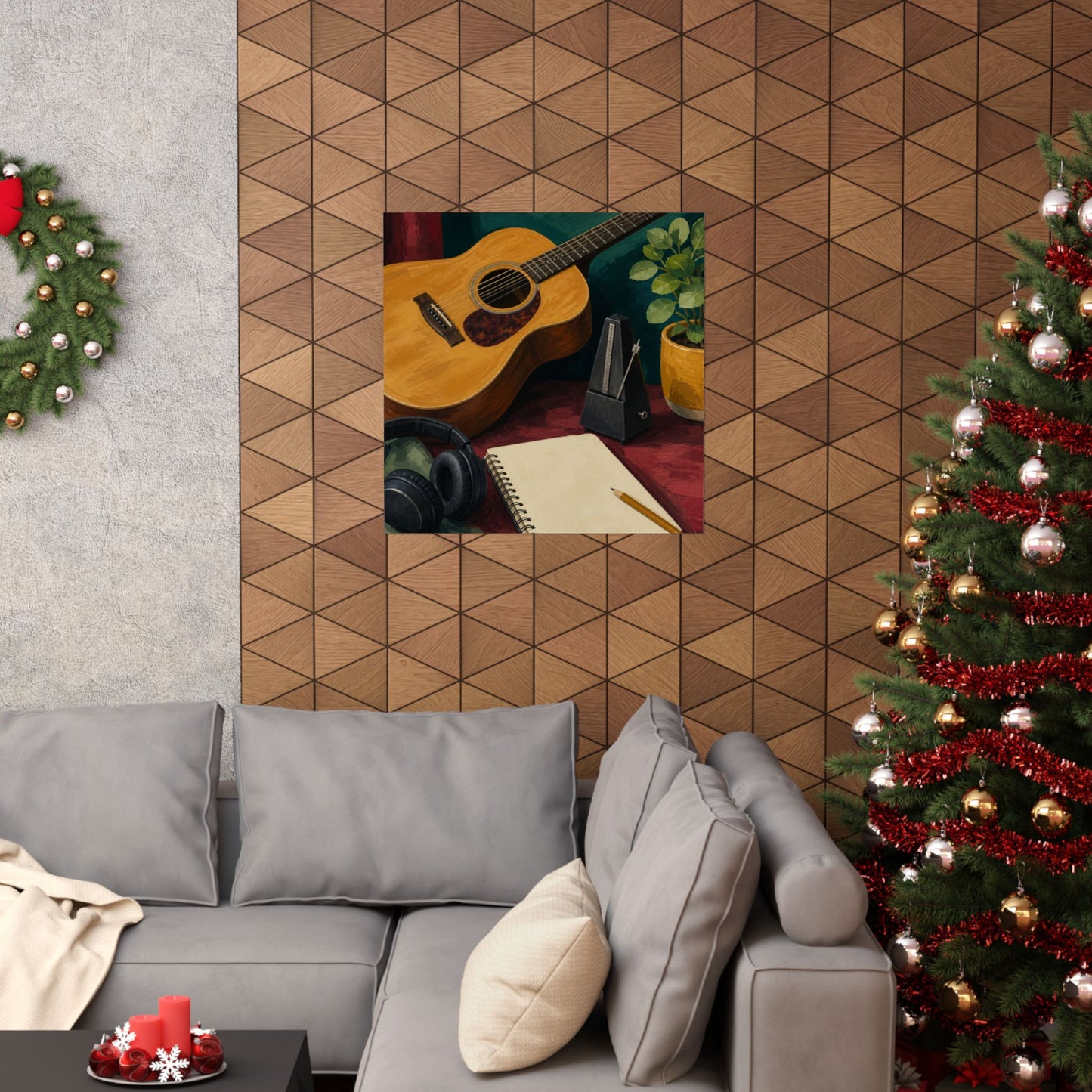 Cozy Acoustic Music Practice Art Poster