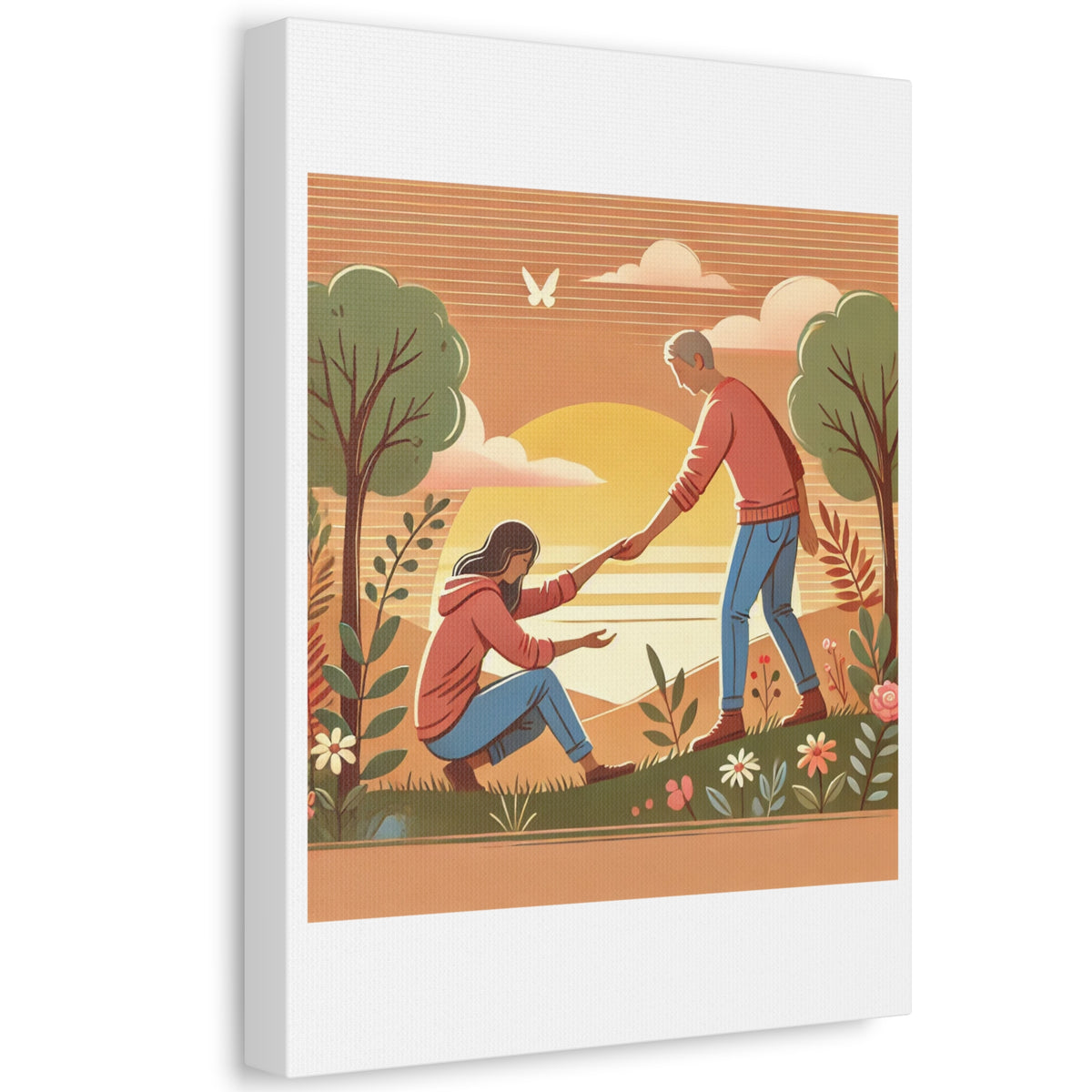Helping Hands Sunset Garden Canvas Wall Art