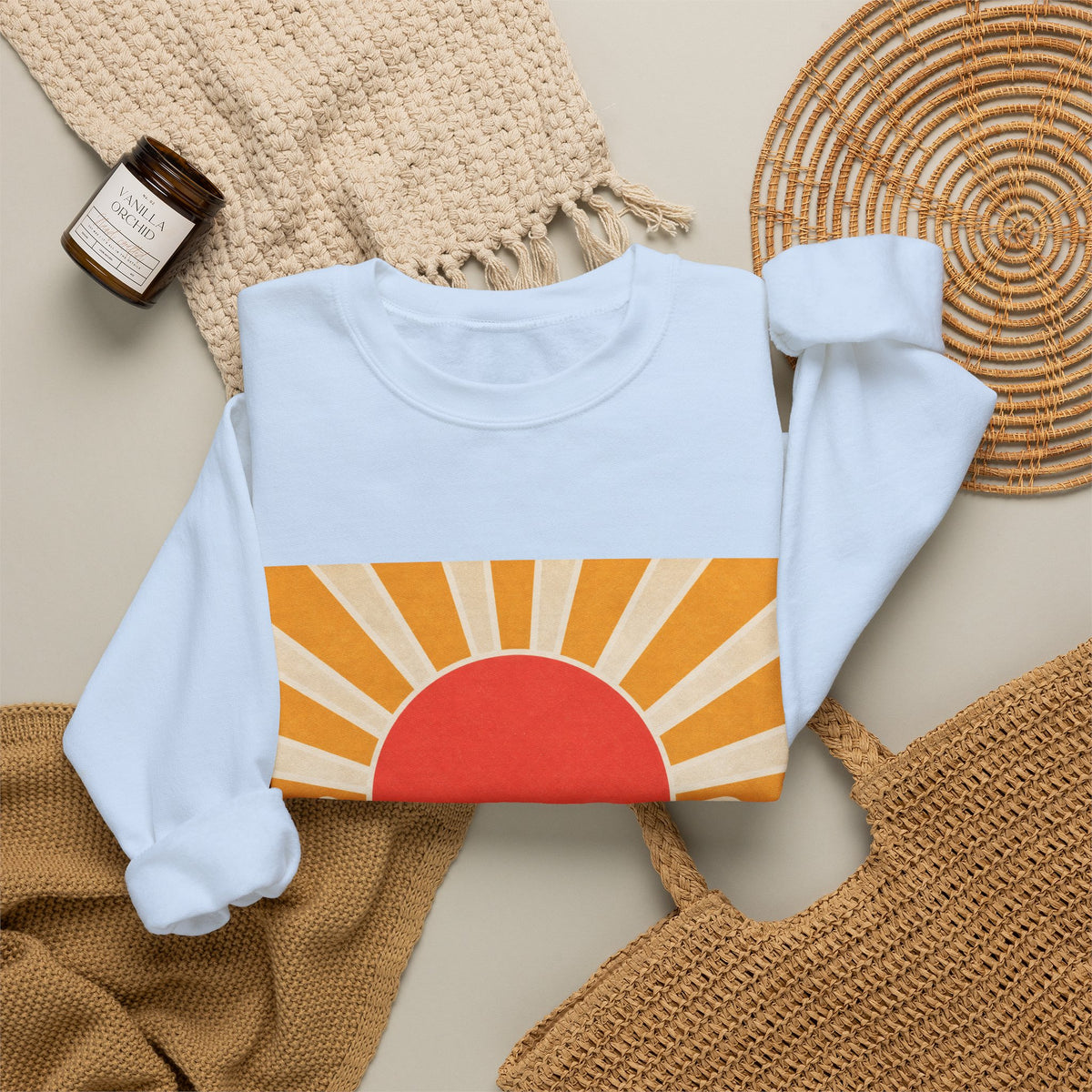 Topographic Sunrise Modern Outdoor Art Sweatshirt