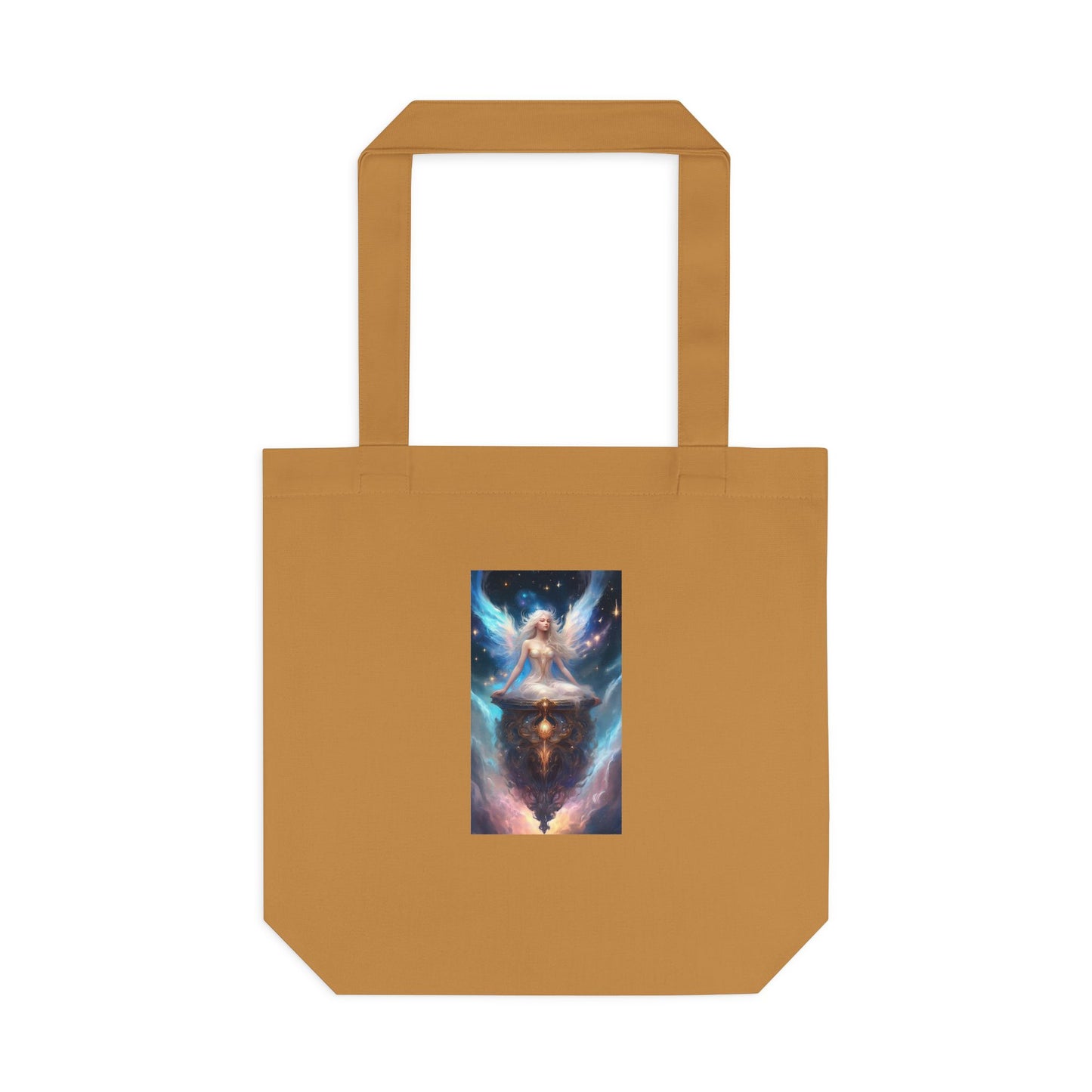 Celestial Winged Meditation Fantasy Portrait Tote Bag