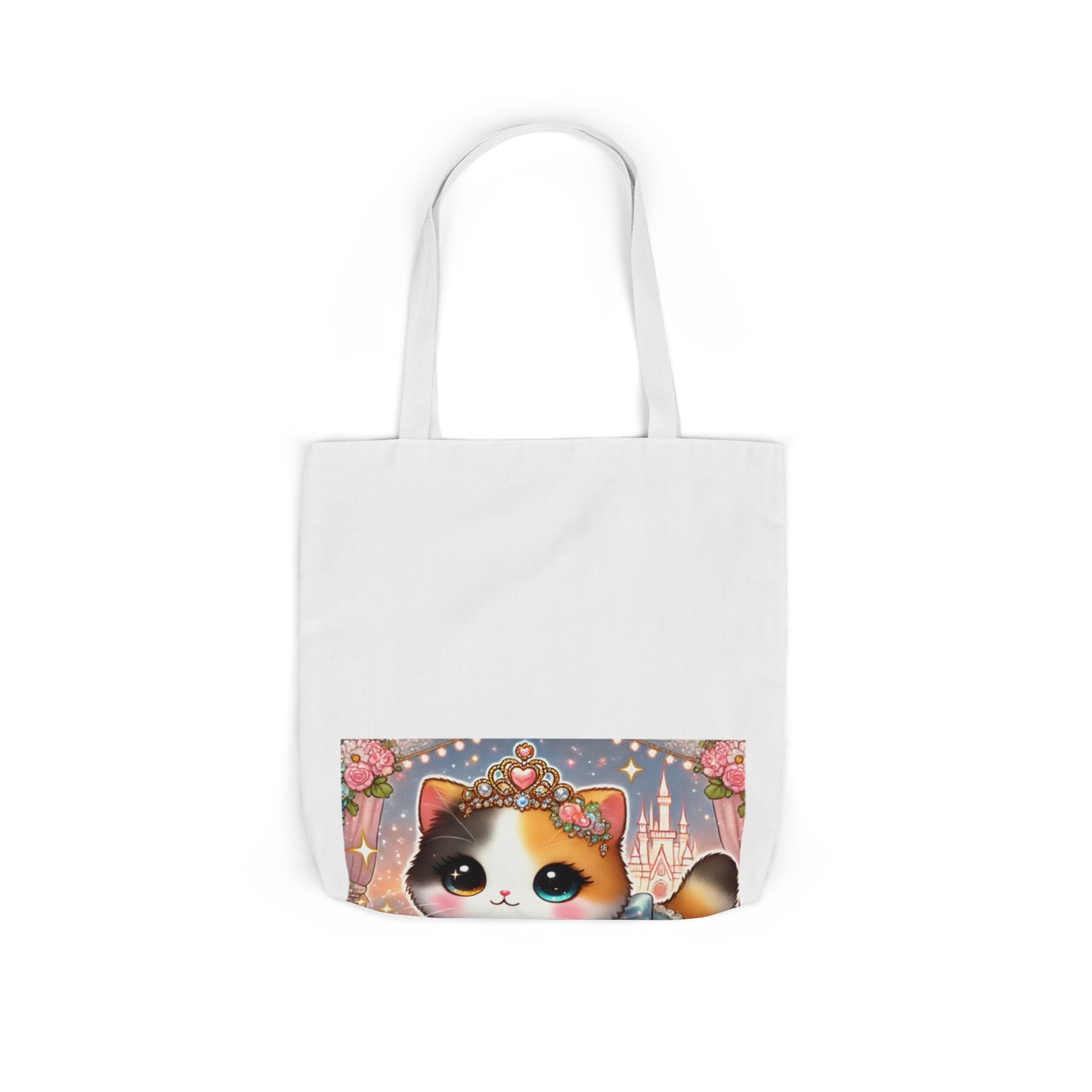 Pastel Princess Calico Cat Fantasy Canvas Tote Bag