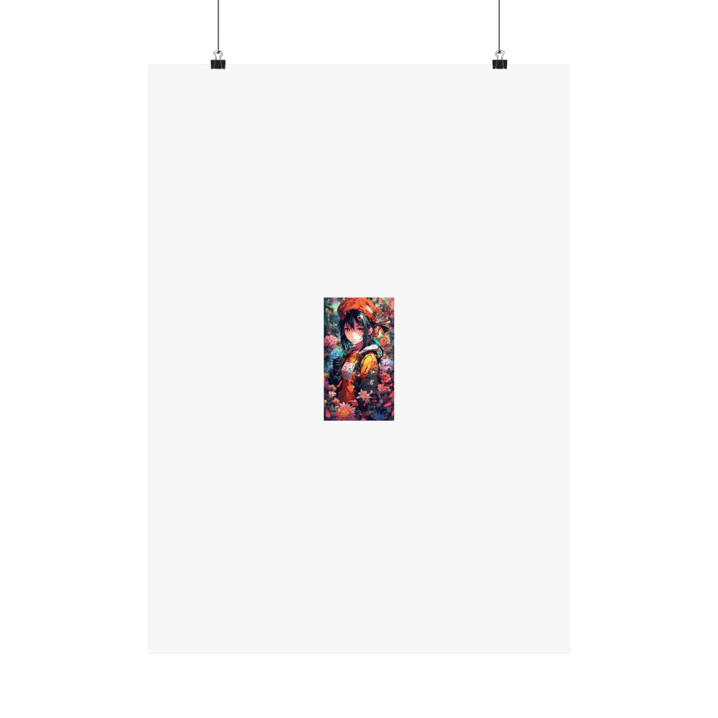 Anime Floral Forest Heroine Portrait Flower Poster Art