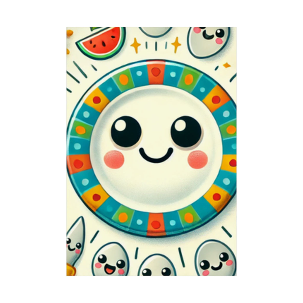 Happy Little Kitchen Club Kawaii Food Poster Kitchen Wall Art Decor