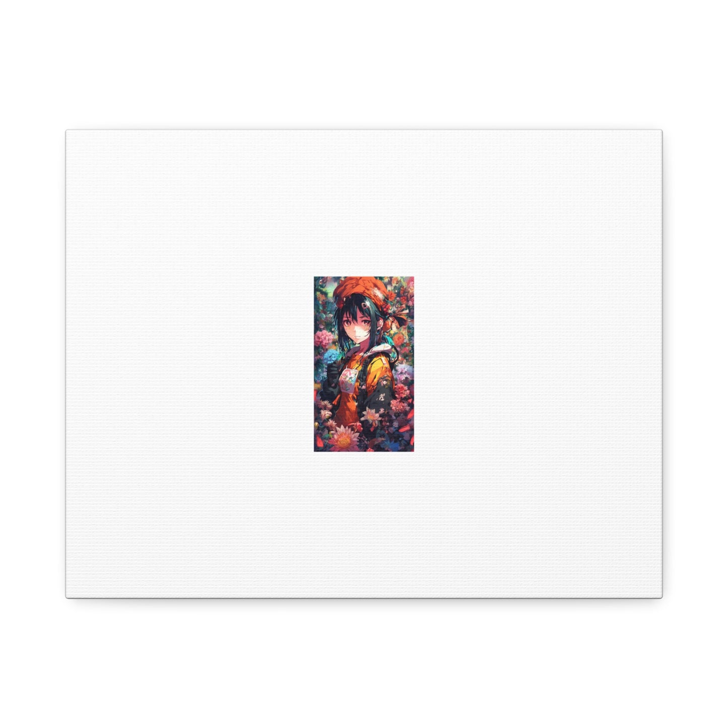 Anime Floral Forest Heroine Portrait Flower Canvas Wall Art