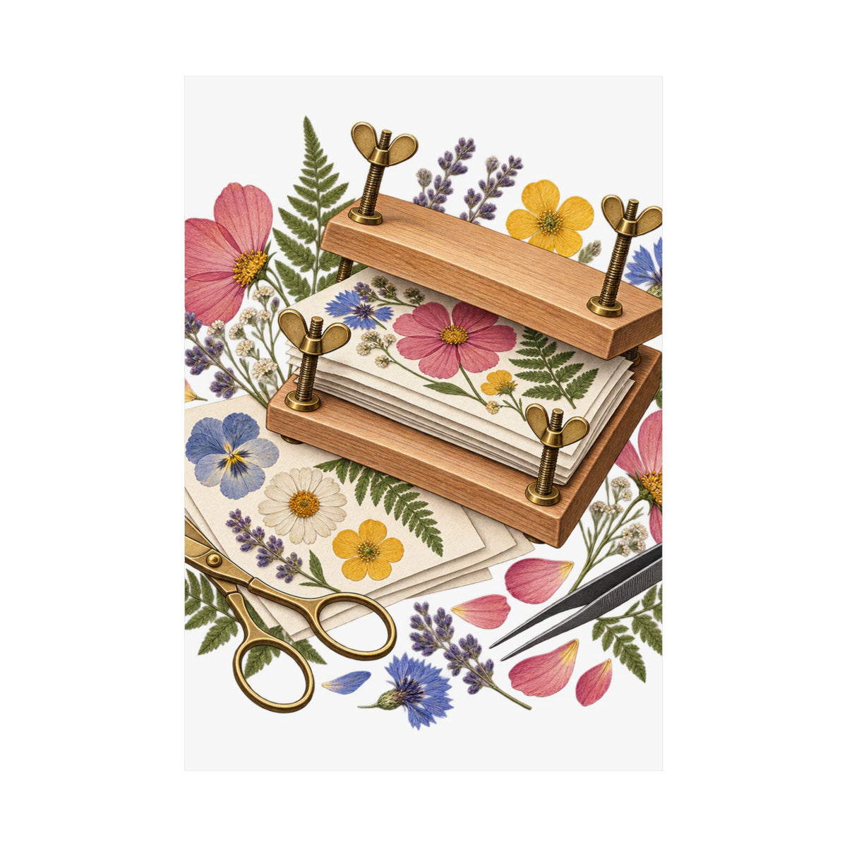 Botanical Flower Press Workshop Poster