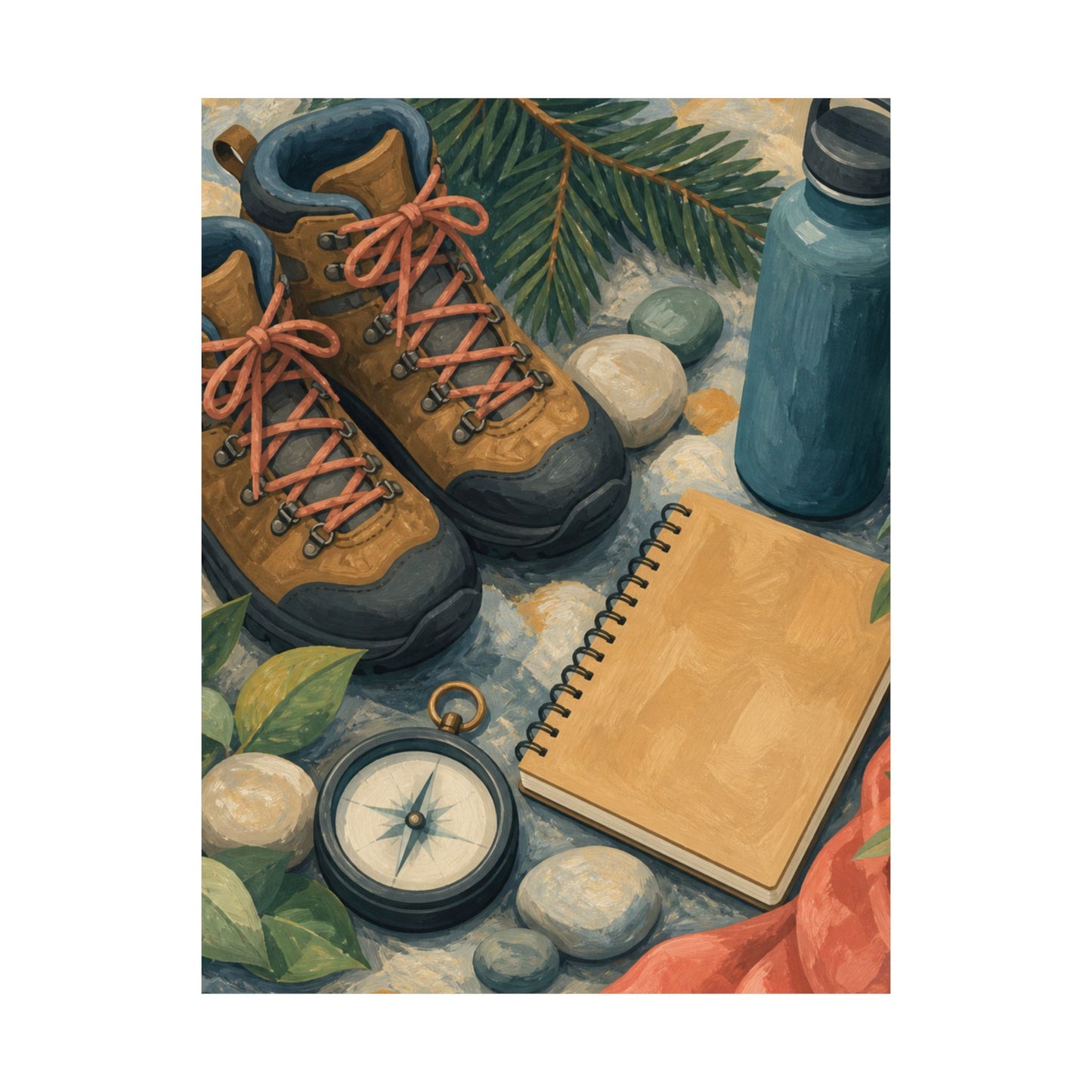 Quiet Hiking Trail Gear Art Poster
