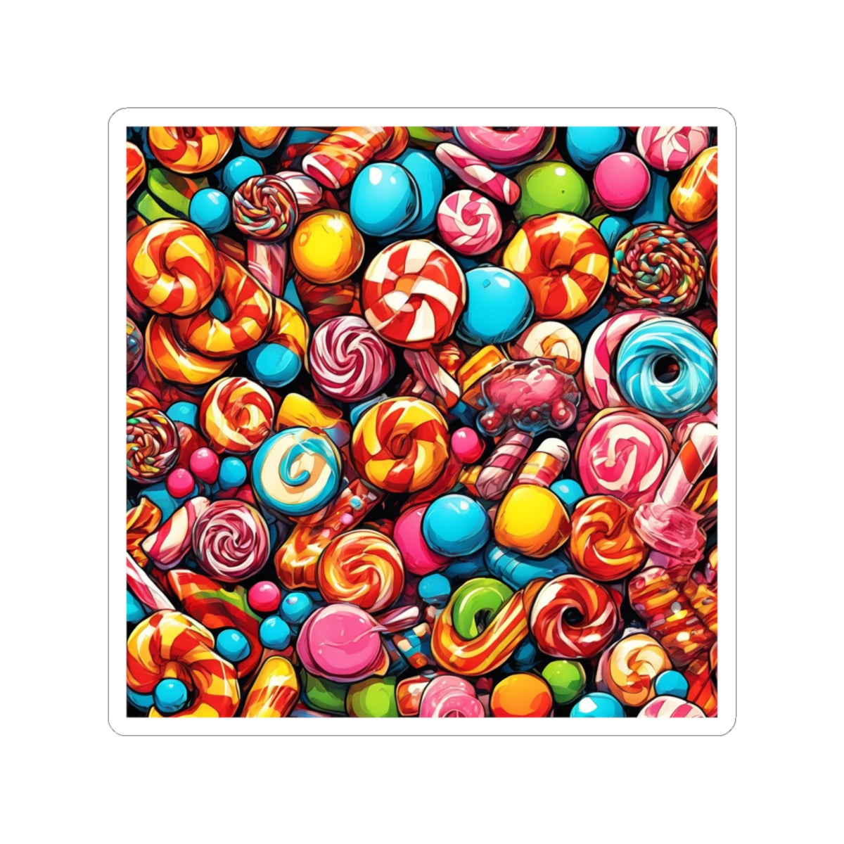 Colorful Candy and Lollipop Pattern Sticker