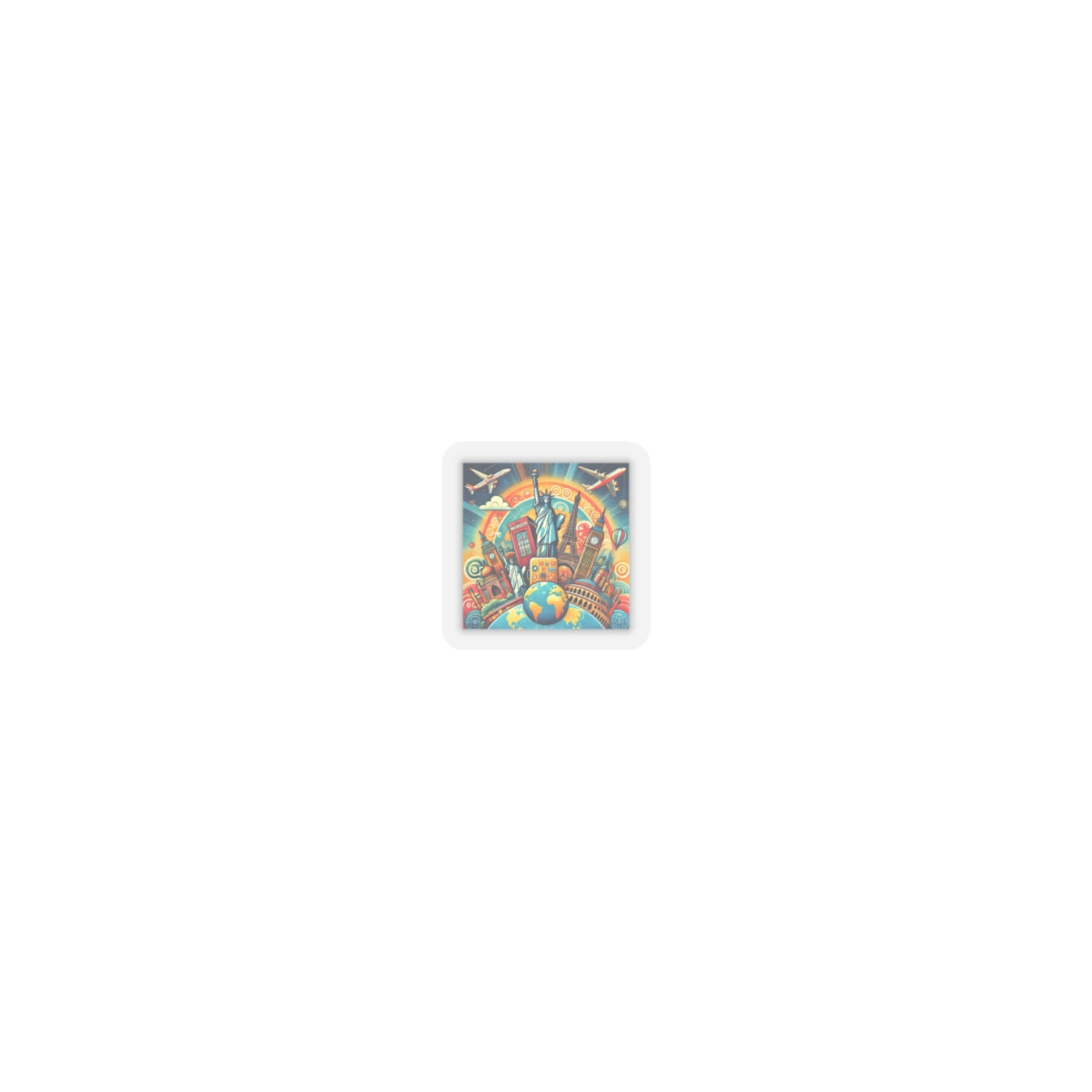 Global Landmark Adventure Collage Adventure Travel Sticker