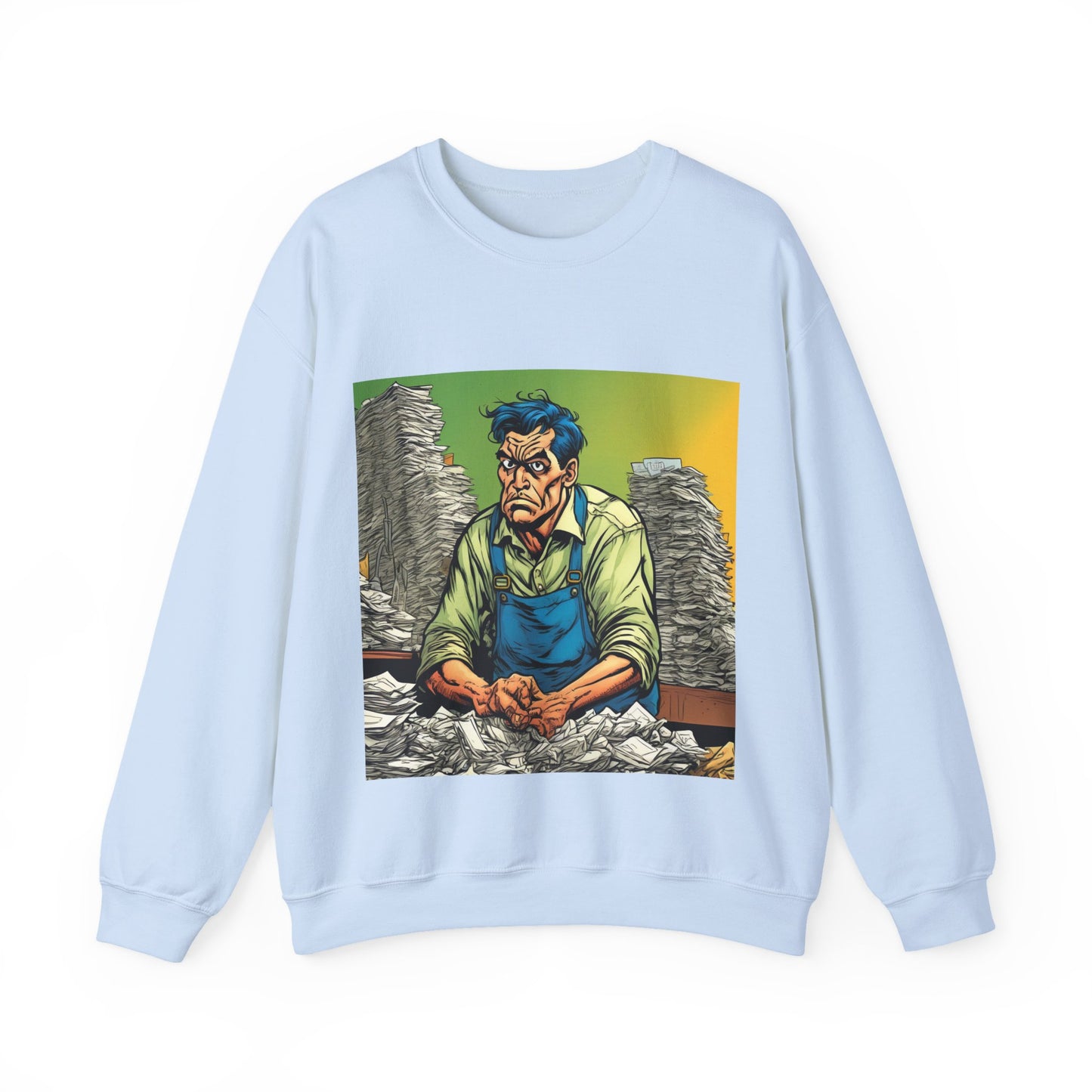 Paperwork Chaos Desk Worker Funny Office Art Sweatshirt