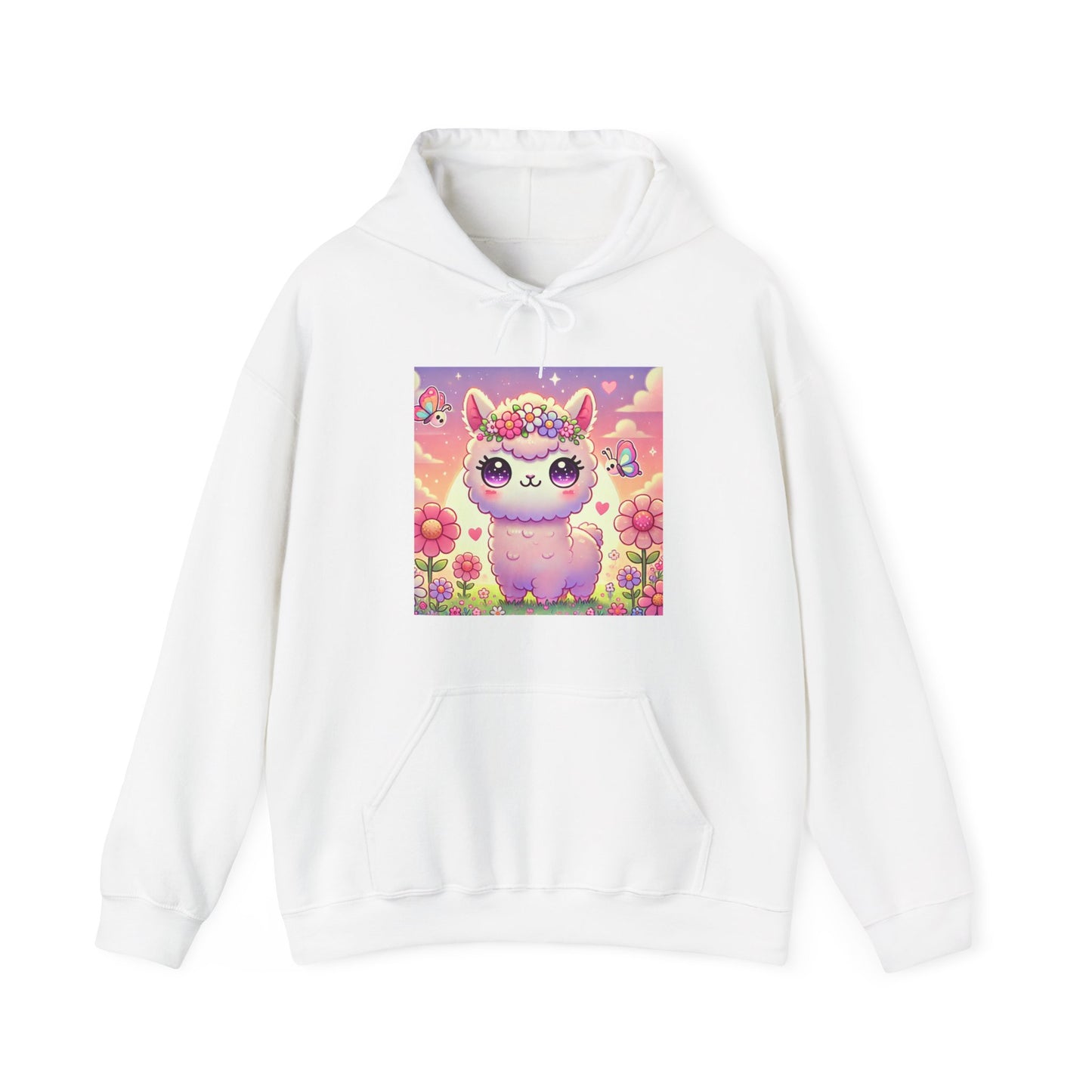 Pastel Floral Alpaca Garden Kawaii Hoodie
