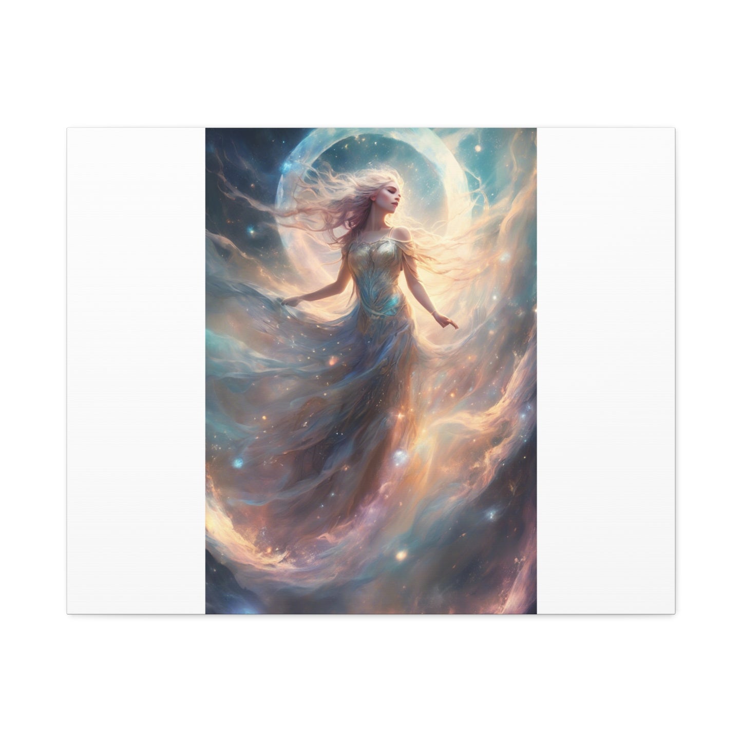 Moonlit Celestial Dancer Fantasy Portrait Canvas