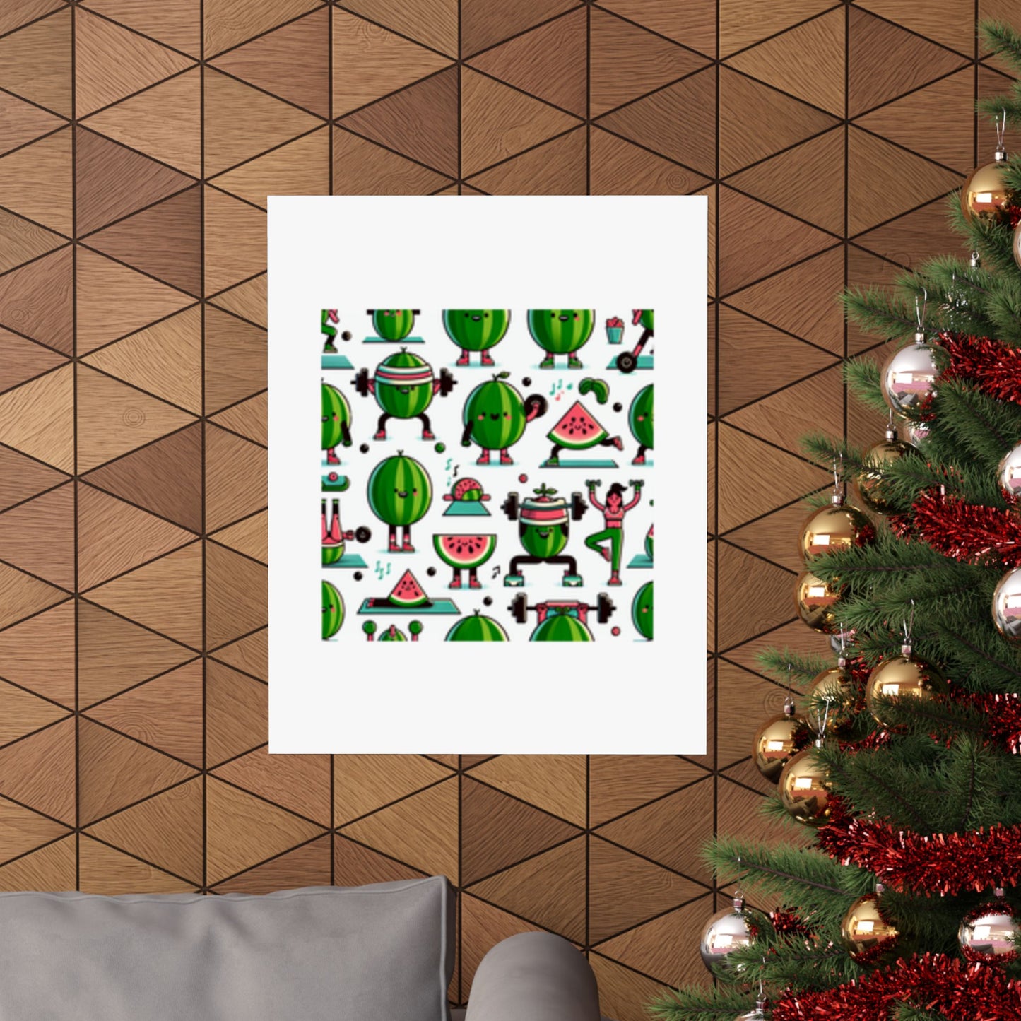 Watermelon Workout Club Cute Food Fitness Wall Art Poster