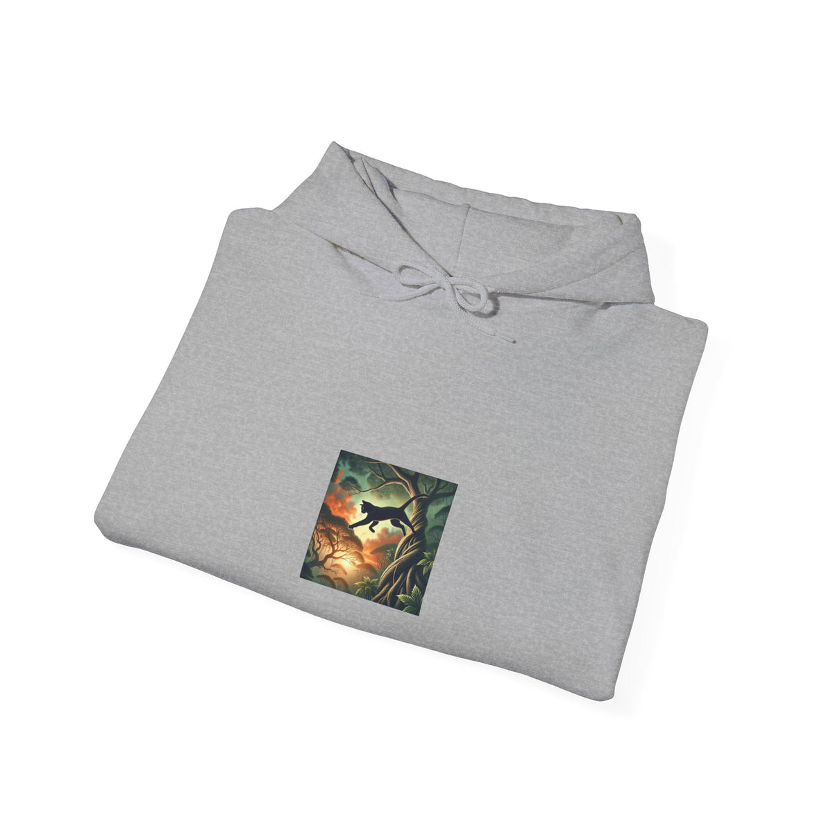 Enchanted Black Cat Forest Fantasy Graphic Hoodie Cat Lover Gift