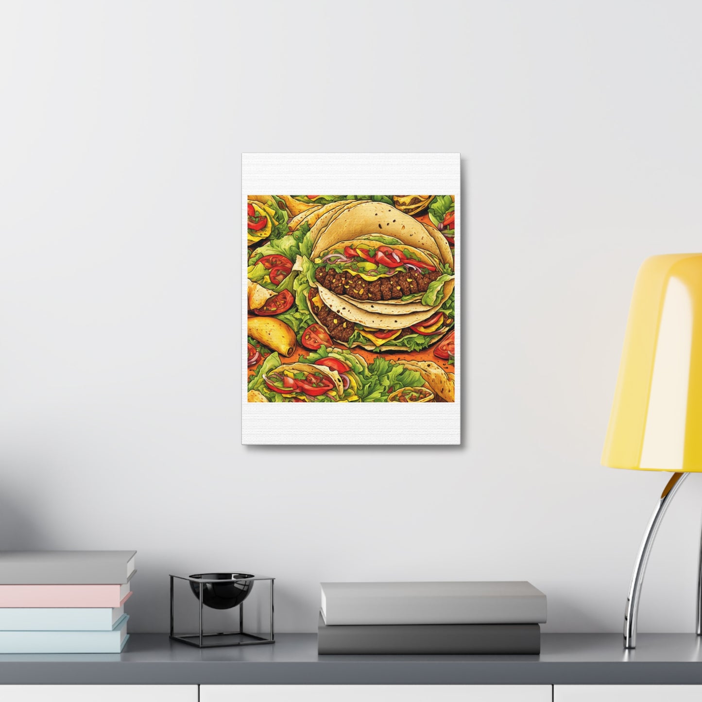 Stacked Taco Fiesta Foodie Gift Art Canvas