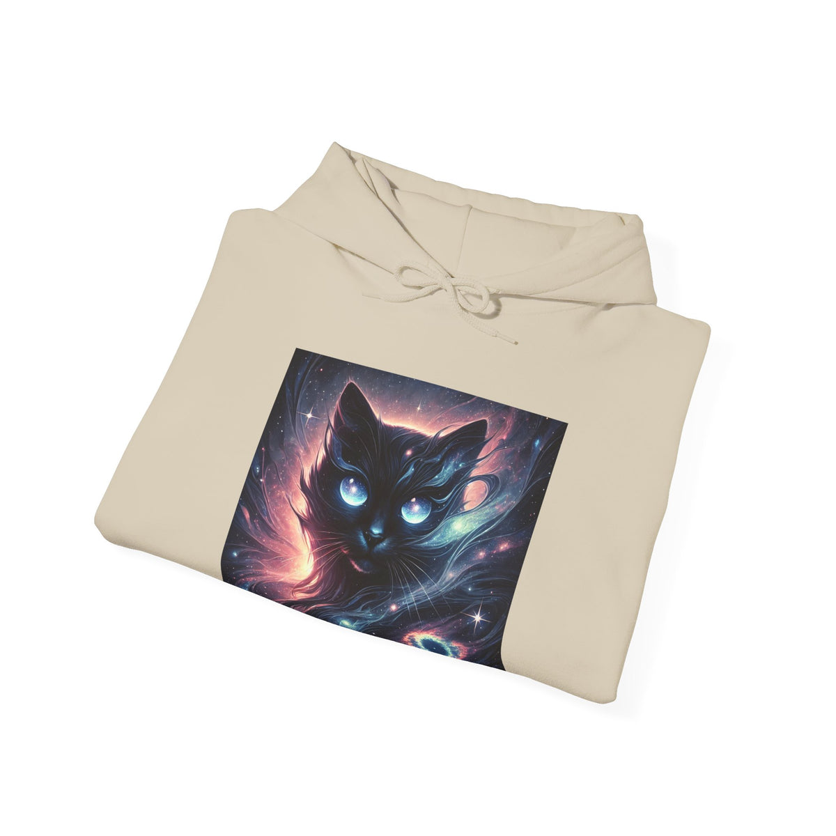 Cosmic Black Cat Galaxy Celestial Hoodie