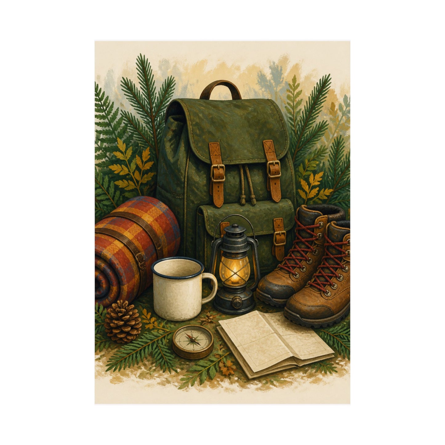 Generic Camping Gear Outdoor Adventure Poster