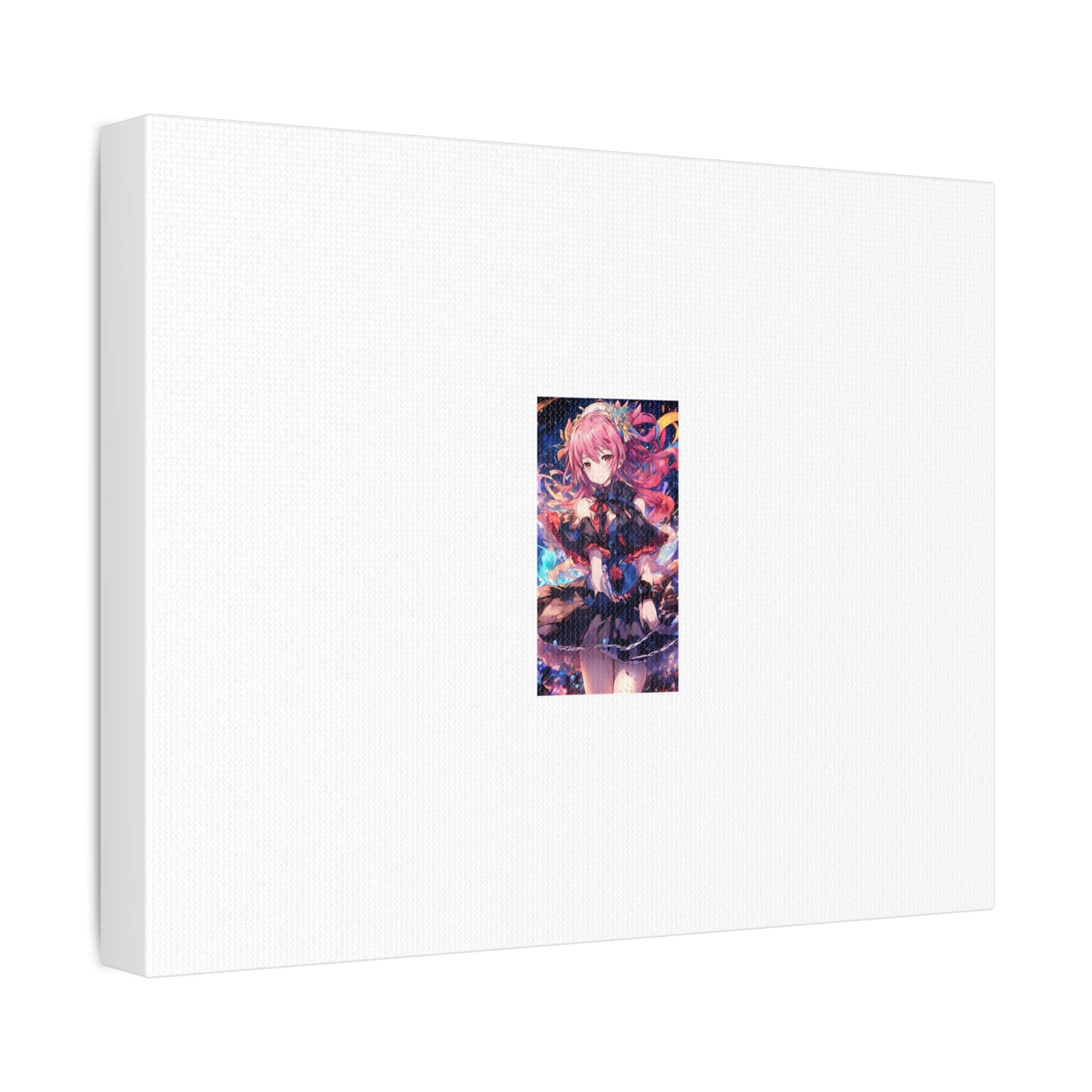 Pink Haired Fantasy Heroine Anime Portrait Canvas Wall Art