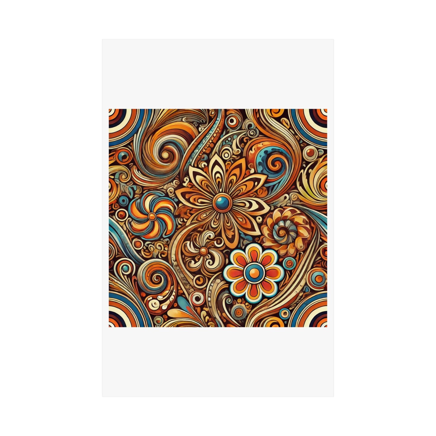 Ornate Abstract Floral Paisley Pattern Poster