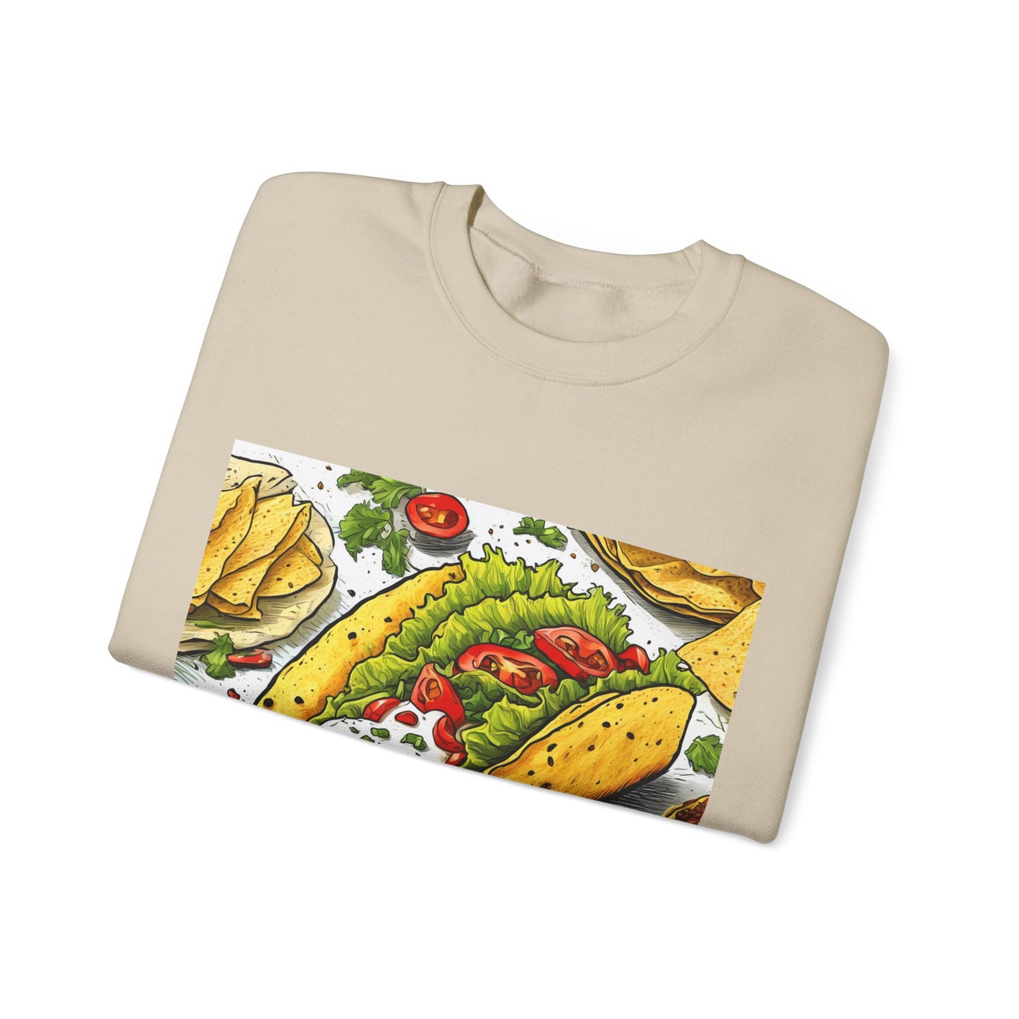Bold Taco Illustration Foodie Gift Art Sweatshirt