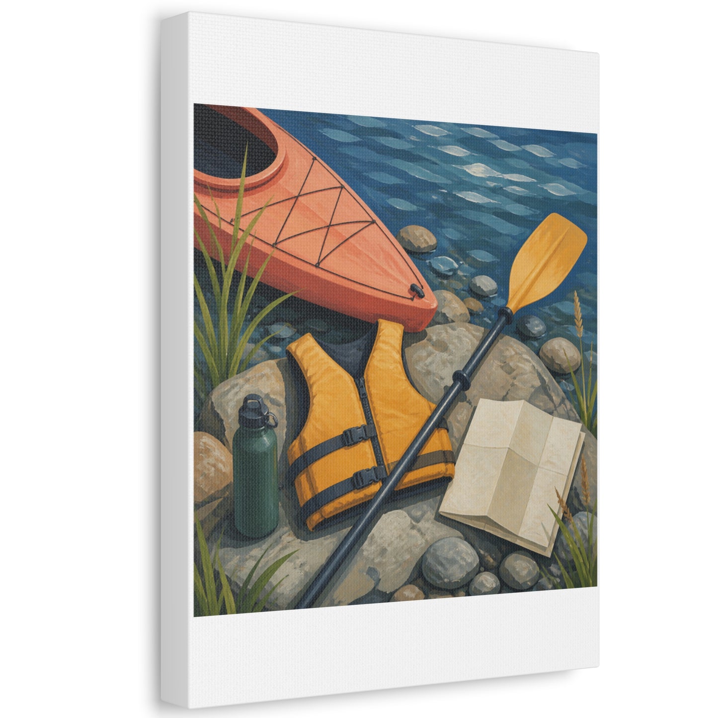 Calm Kayaking Adventure Art Canvas Art