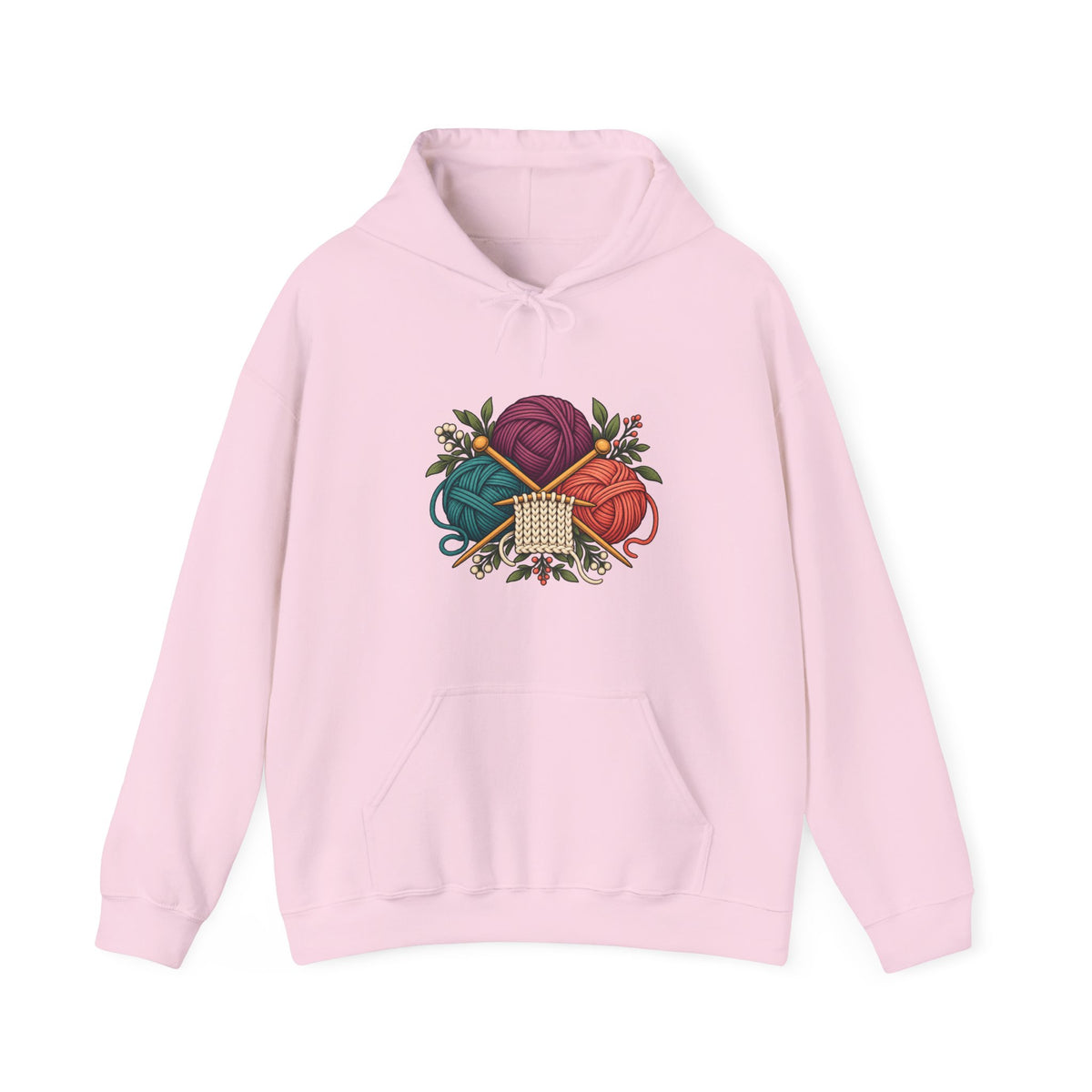 Retro Yarn and Knitting Botanical Art Hoodie