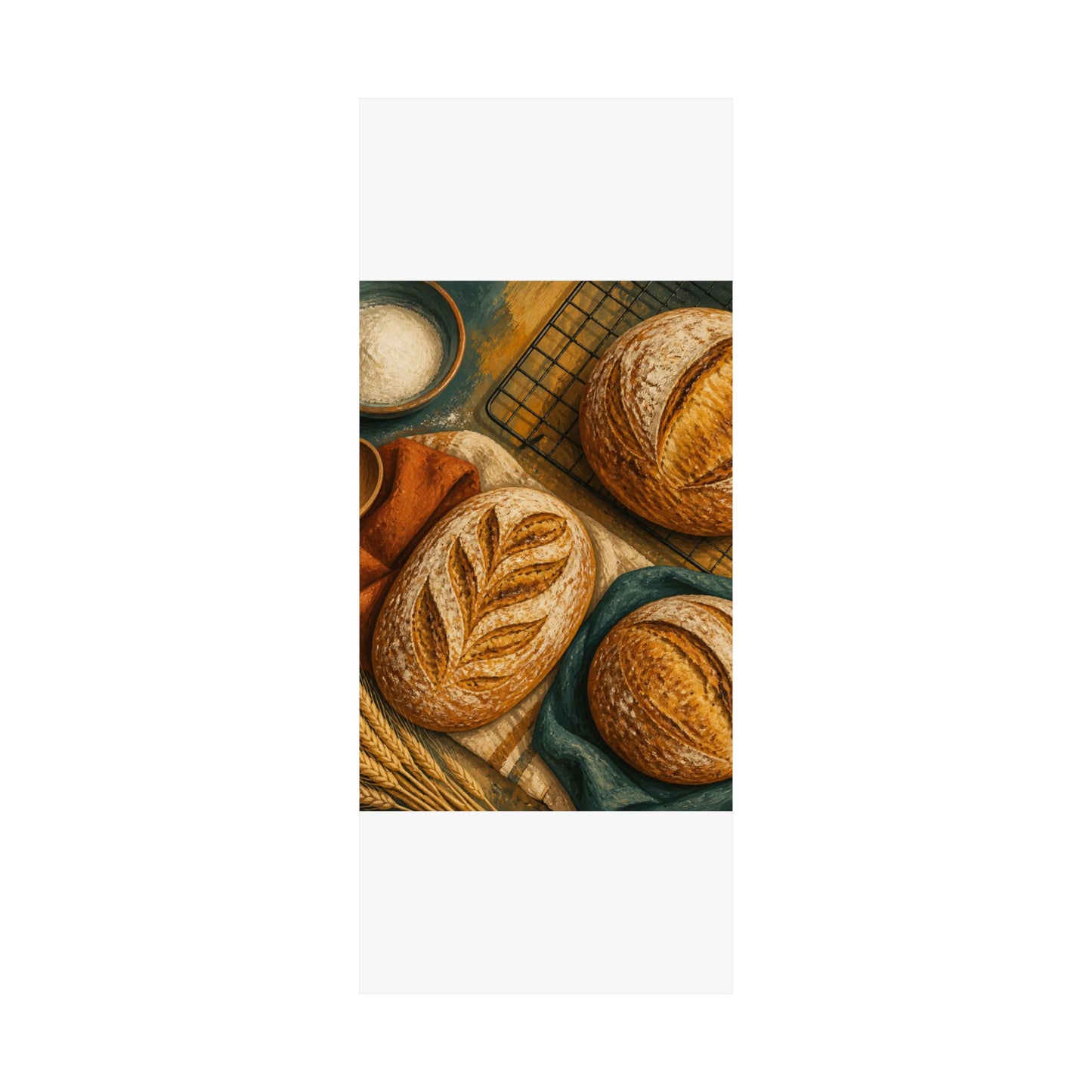 Artisan Bread Baking Still Life Poster