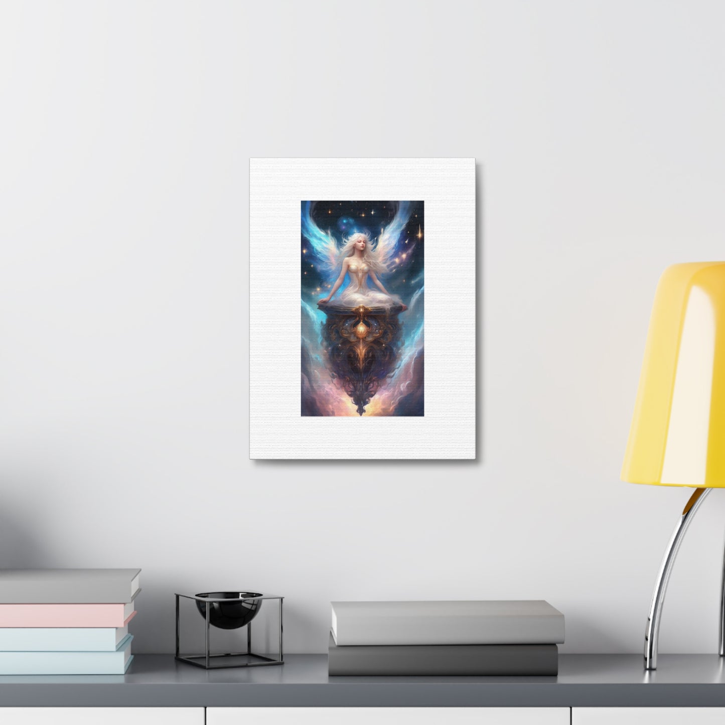 Celestial Winged Meditation Fantasy Portrait Canvas