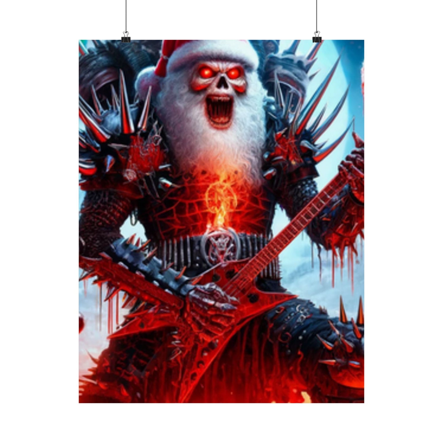 Heavy Metal Santa Holiday Concert Music Room Poster