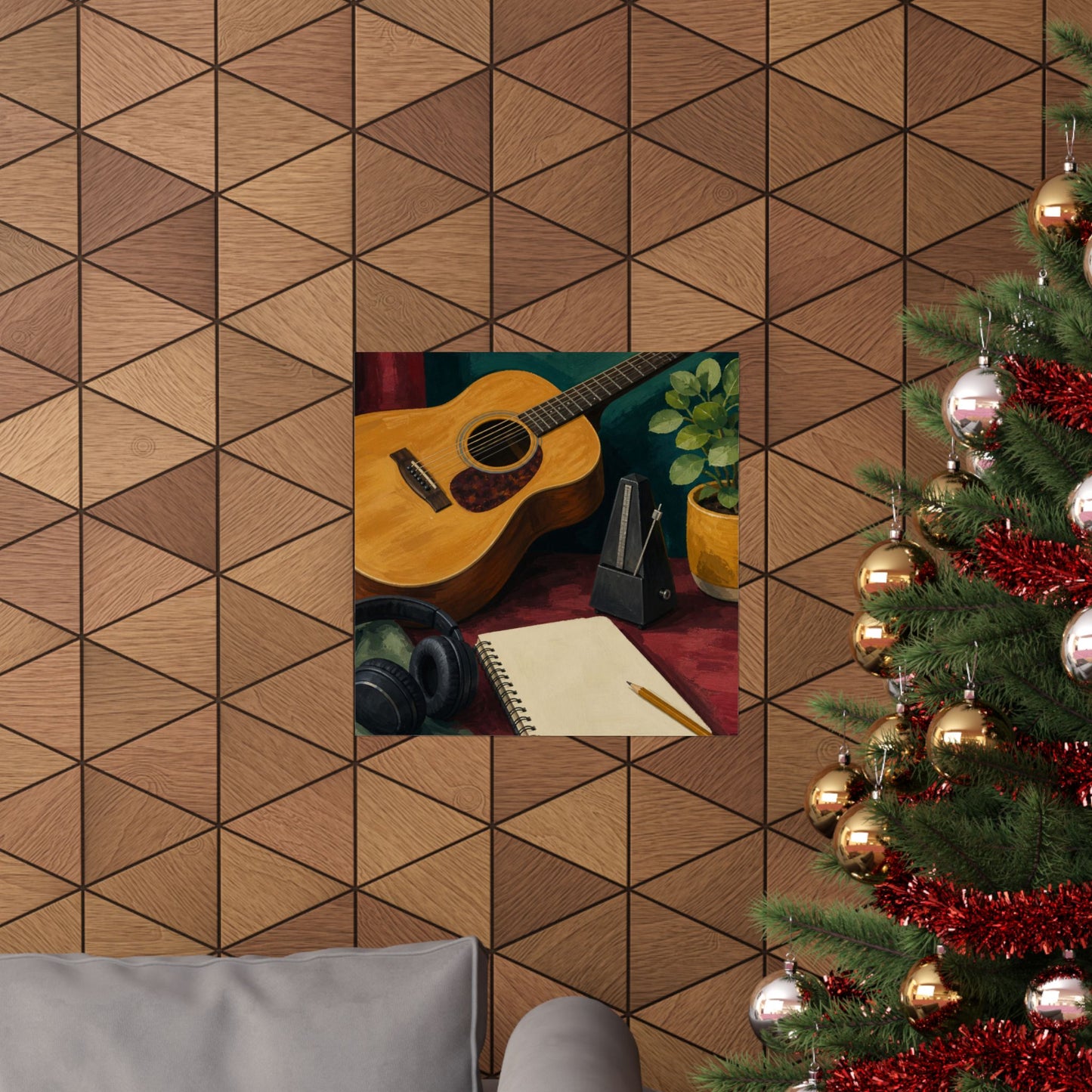 Cozy Acoustic Music Practice Art Poster