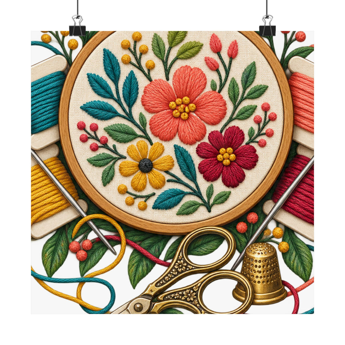 Botanical Embroidery Workshop Poster