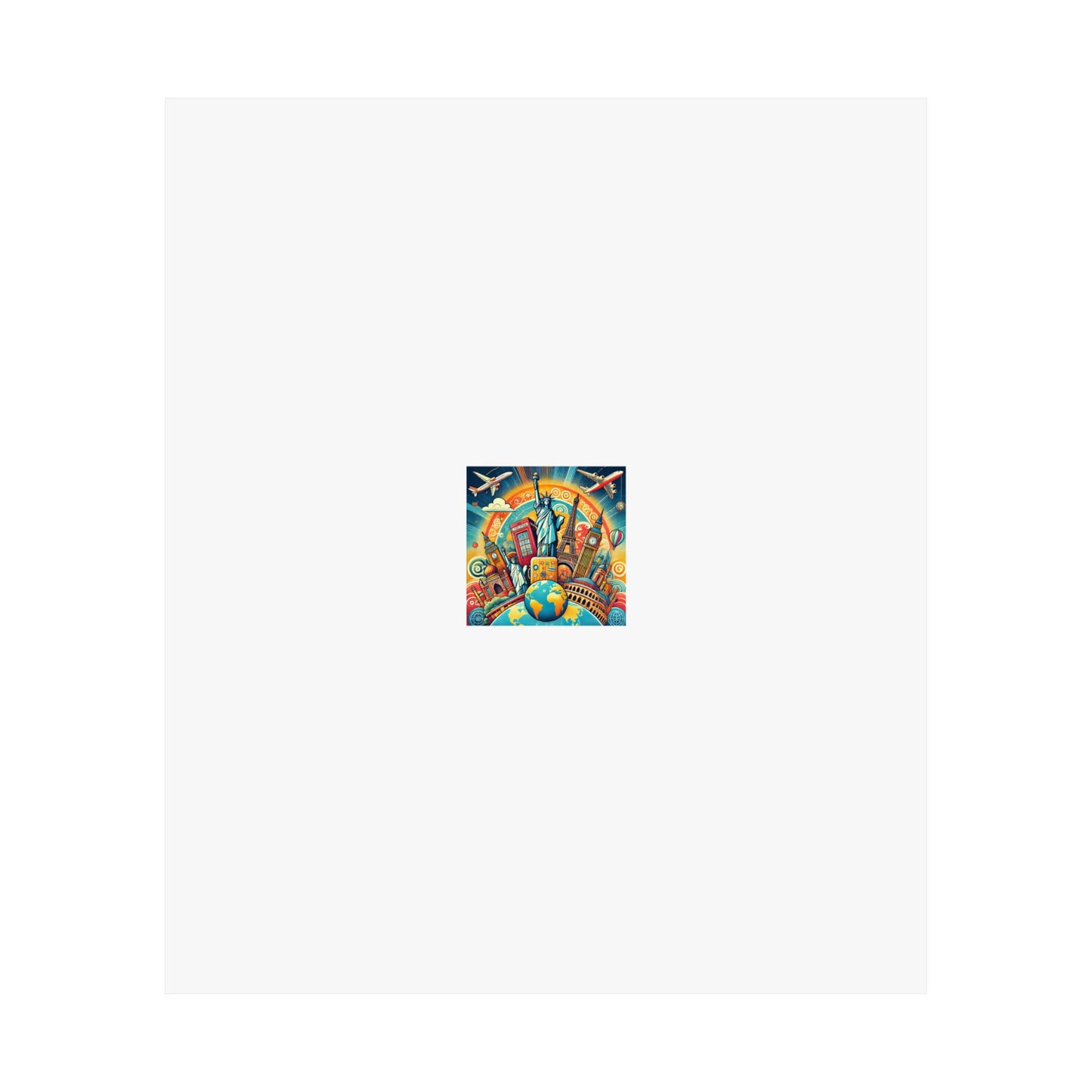 Global Landmark Adventure Collage Colorful Travel Poster