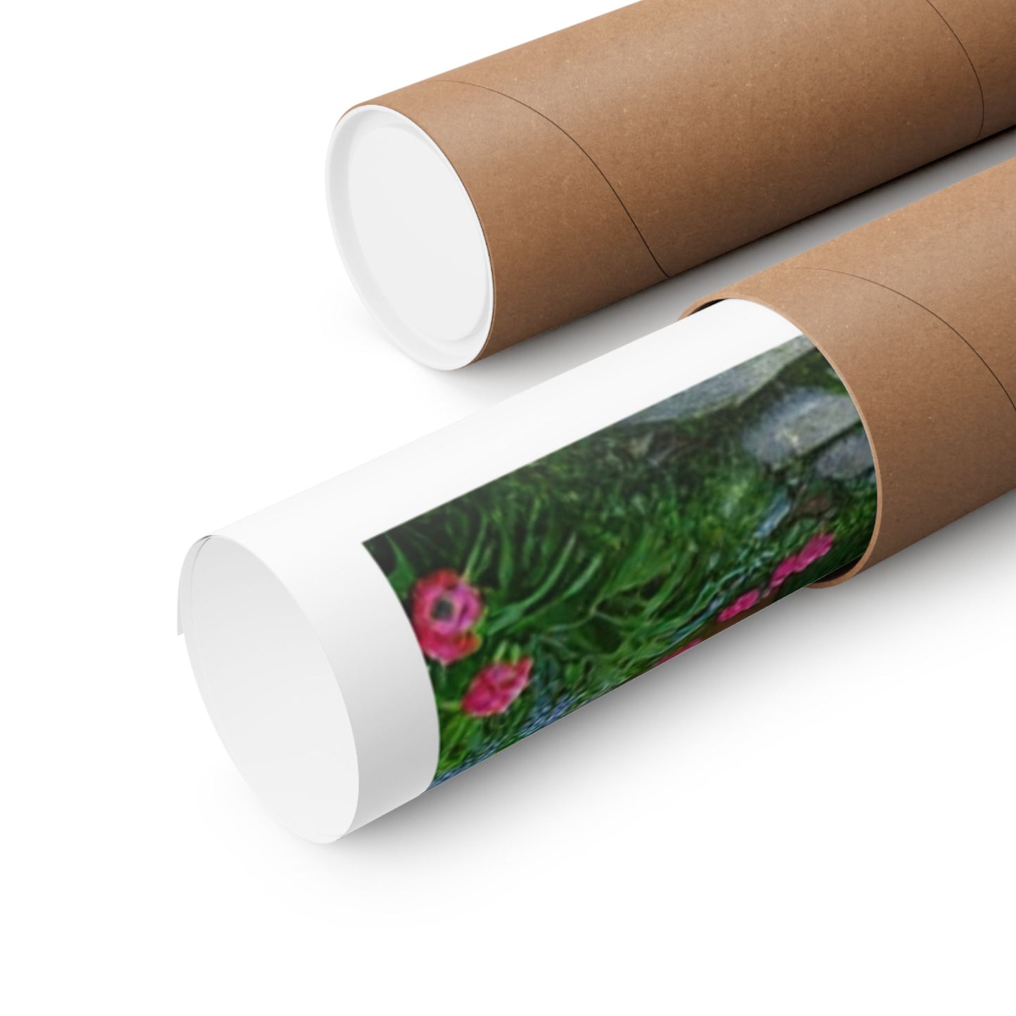 Sunlit Spring Flower Garden Bench Poster
