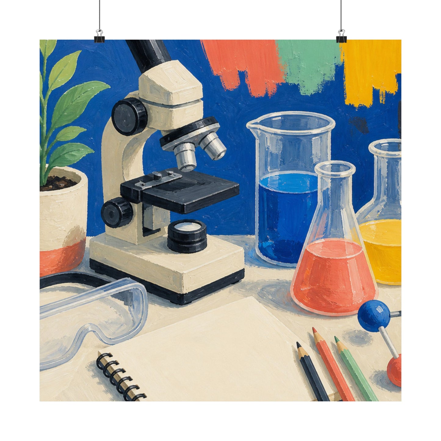 Colorful Science Lab Learning Art Poster