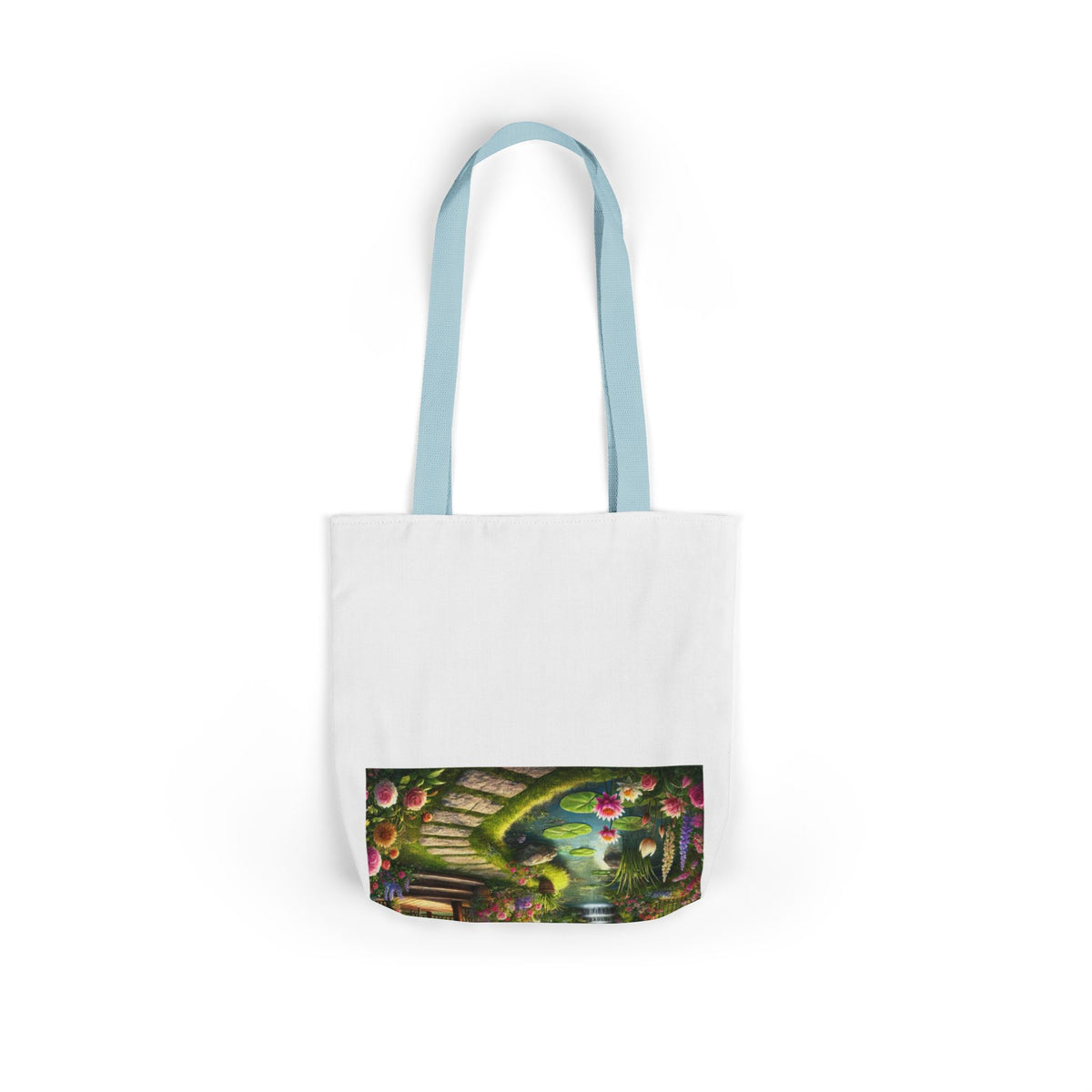 Sunlit Rose Gazebo Cottage Garden Canvas Tote Bag